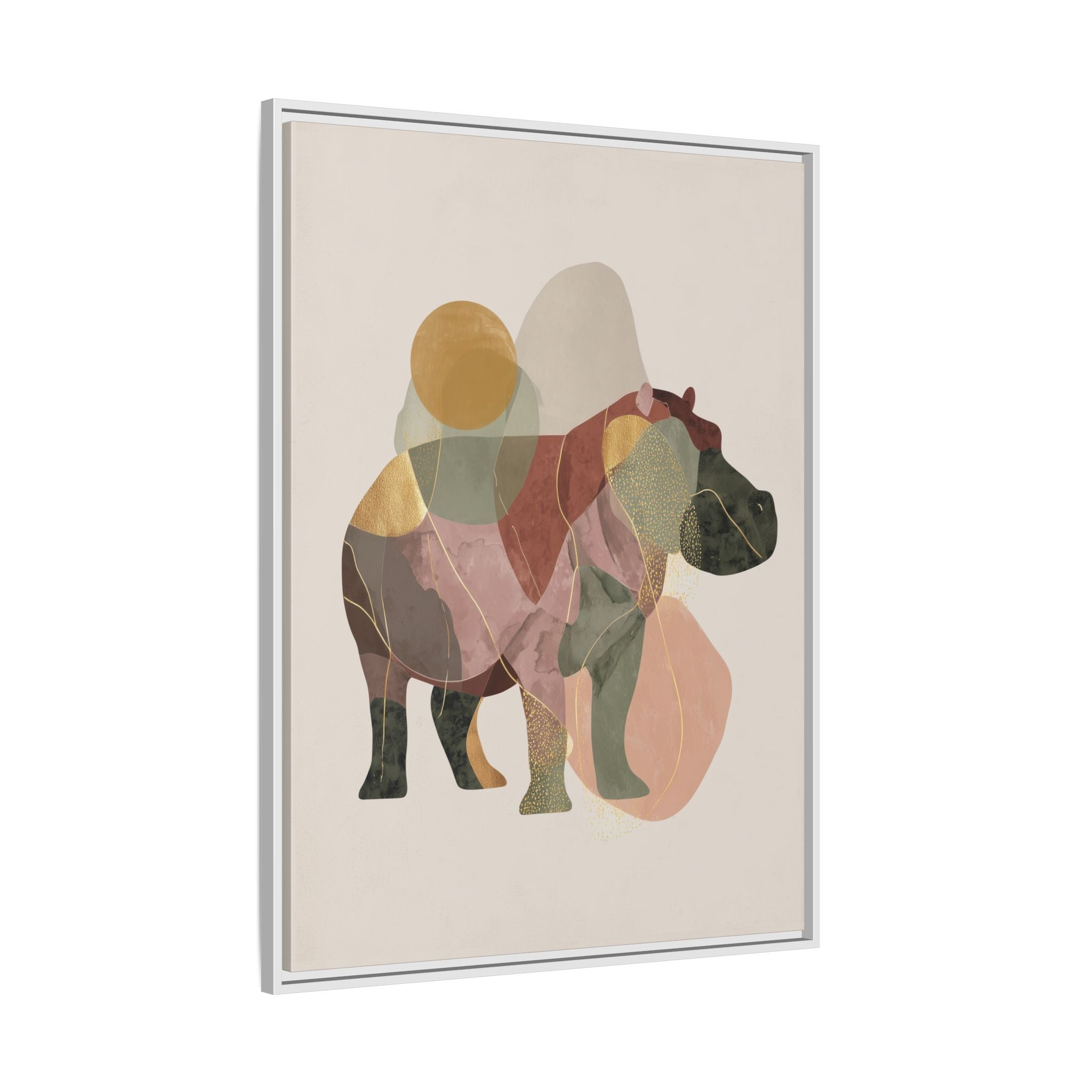 Geometric Harmony: Abstract Hippo Silhouette, Modern Minimalist Animal Art   |    Custom Orders Available