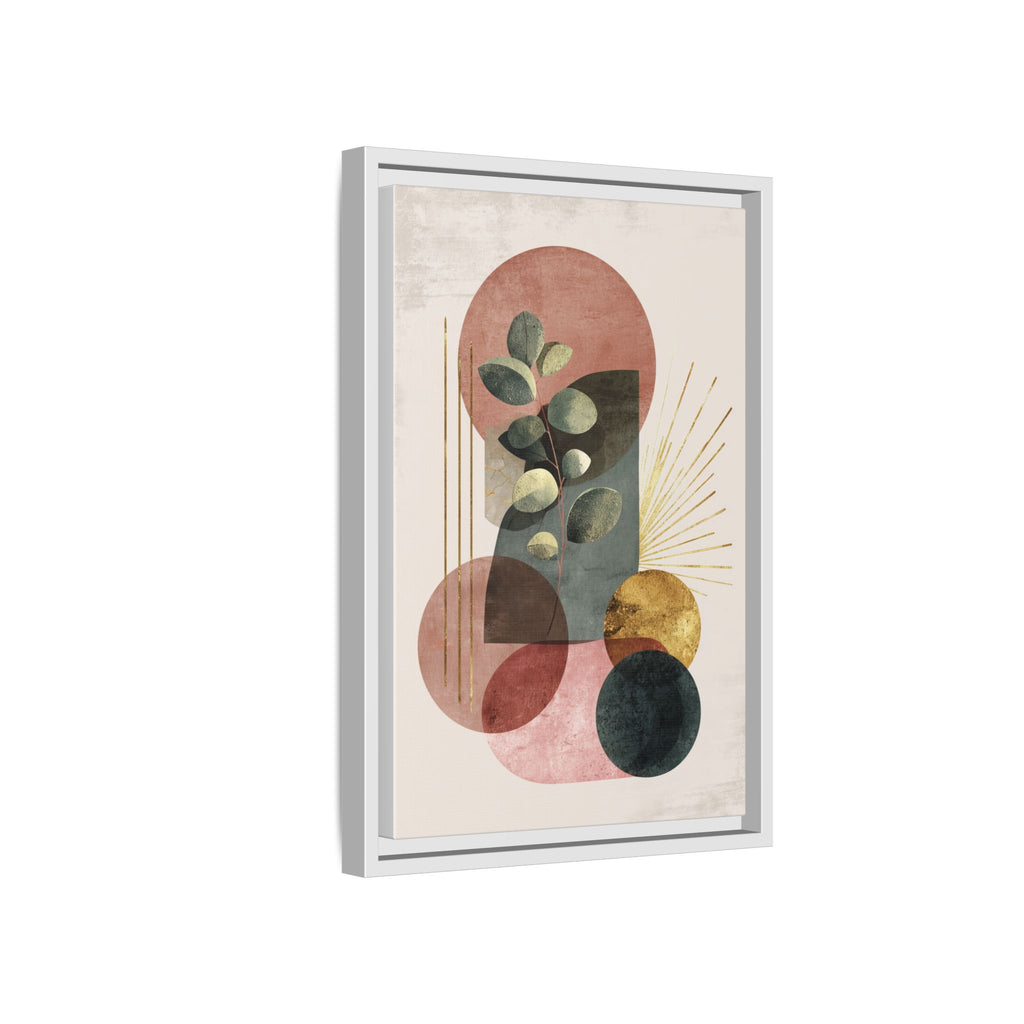 Botanical Geometric Symphony: Eucalyptus Harmony, Metallic Intersections, Modern Earth Tones   |   Custom Orders Accepted