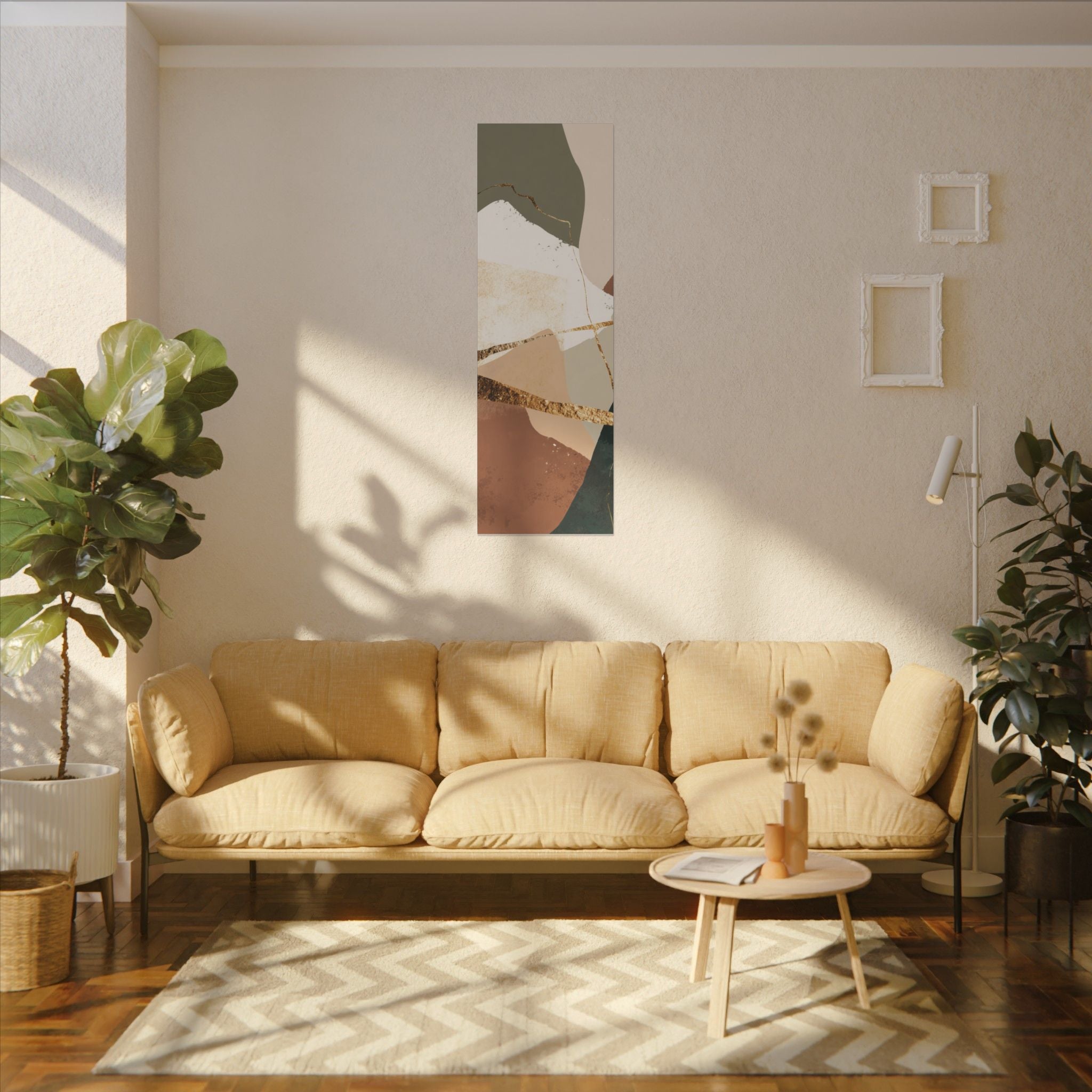 Canvas Print, Abstract Earthy Gold Wall Art, Modern Designer Home Decor, Stretched Matte Canvas; Thick, Multi-Size, Office Decor