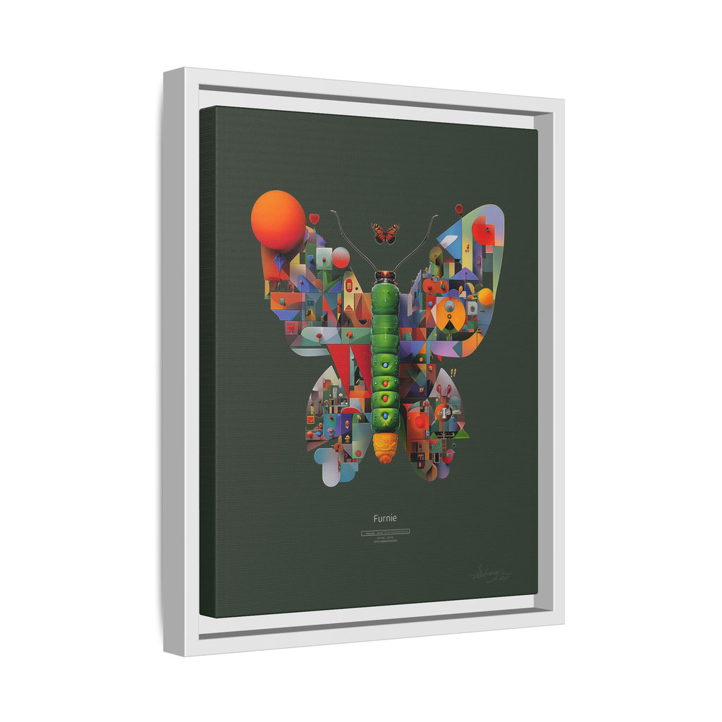 Geometric Metamorphosis Framed Print : Digital Cubist Butterfly, Urban Abstract Composition   |   Custom Orders Available