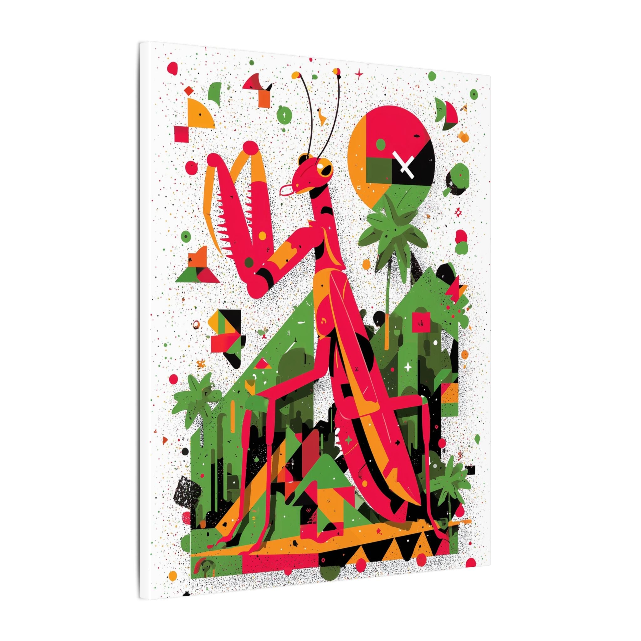 Geometric Praying Mantis: Cubist Insect Landscape, Digital Abstract Composition   |    Custom Orders Available