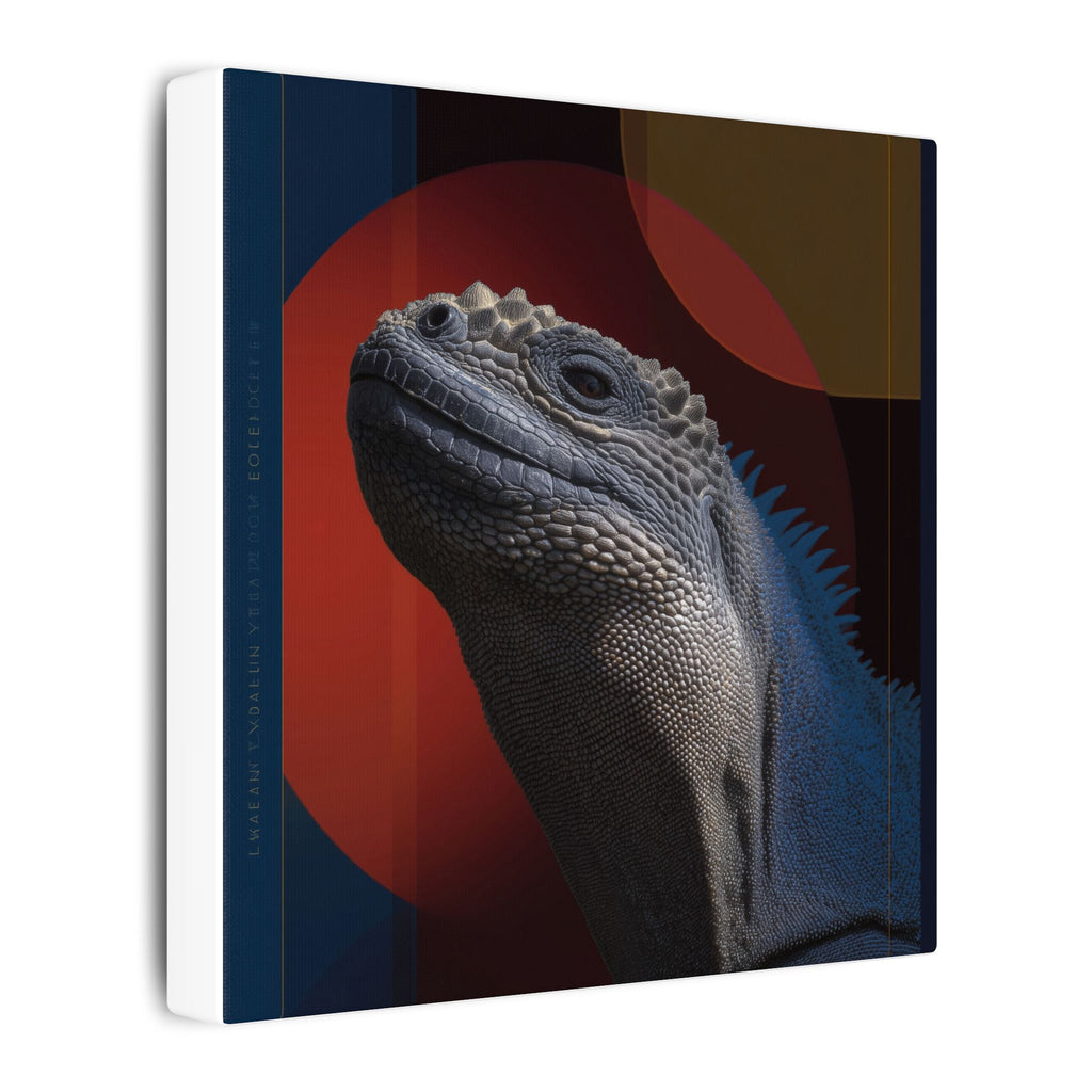 Marine Iguana Canvas: Reptilian Portrait, Digital Naturalism   |    Custom Orders Available