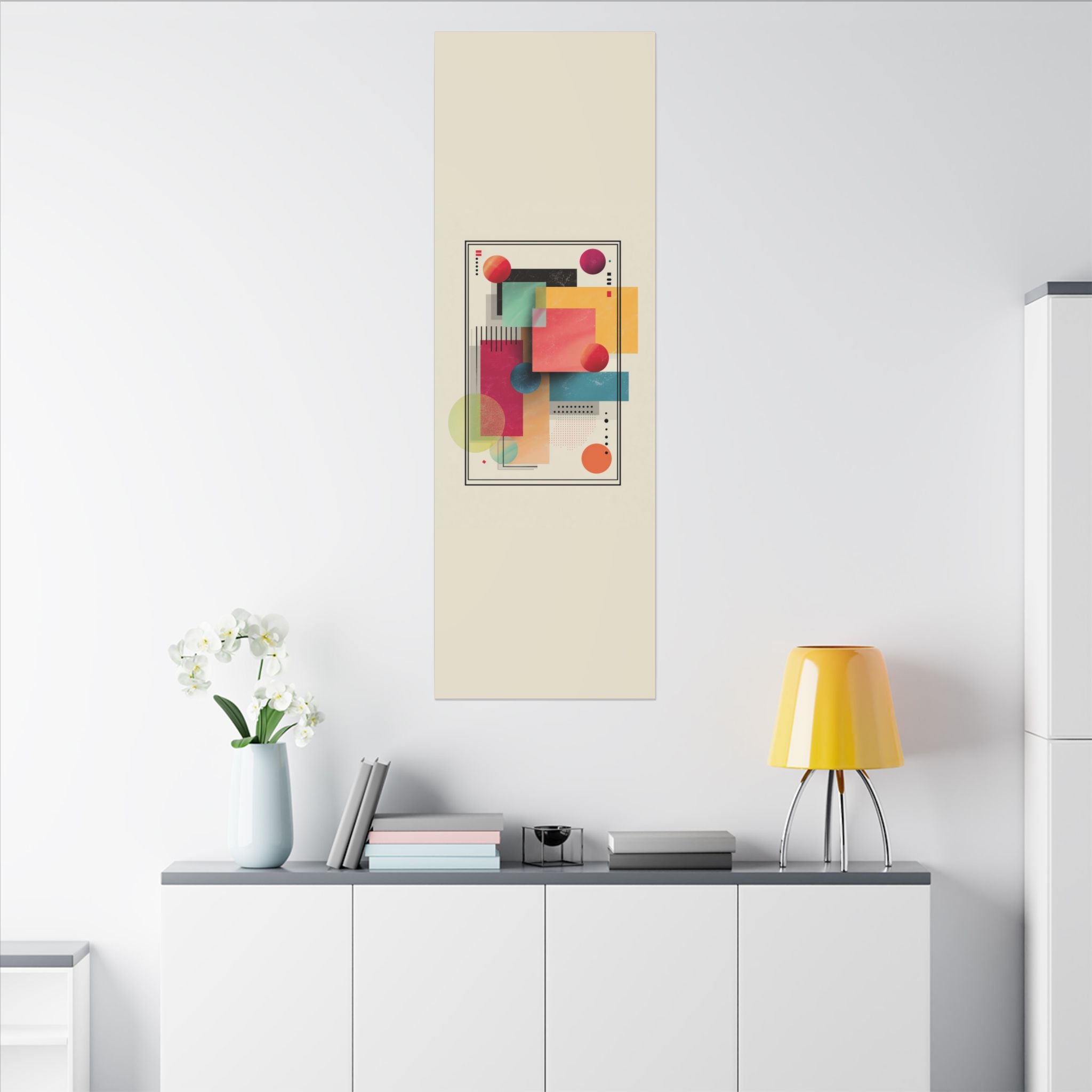 Geometric Dynamism: Bauhaus Abstraction, Translucent Shapes, Modernist Composition   |   Custom Orders Accepted