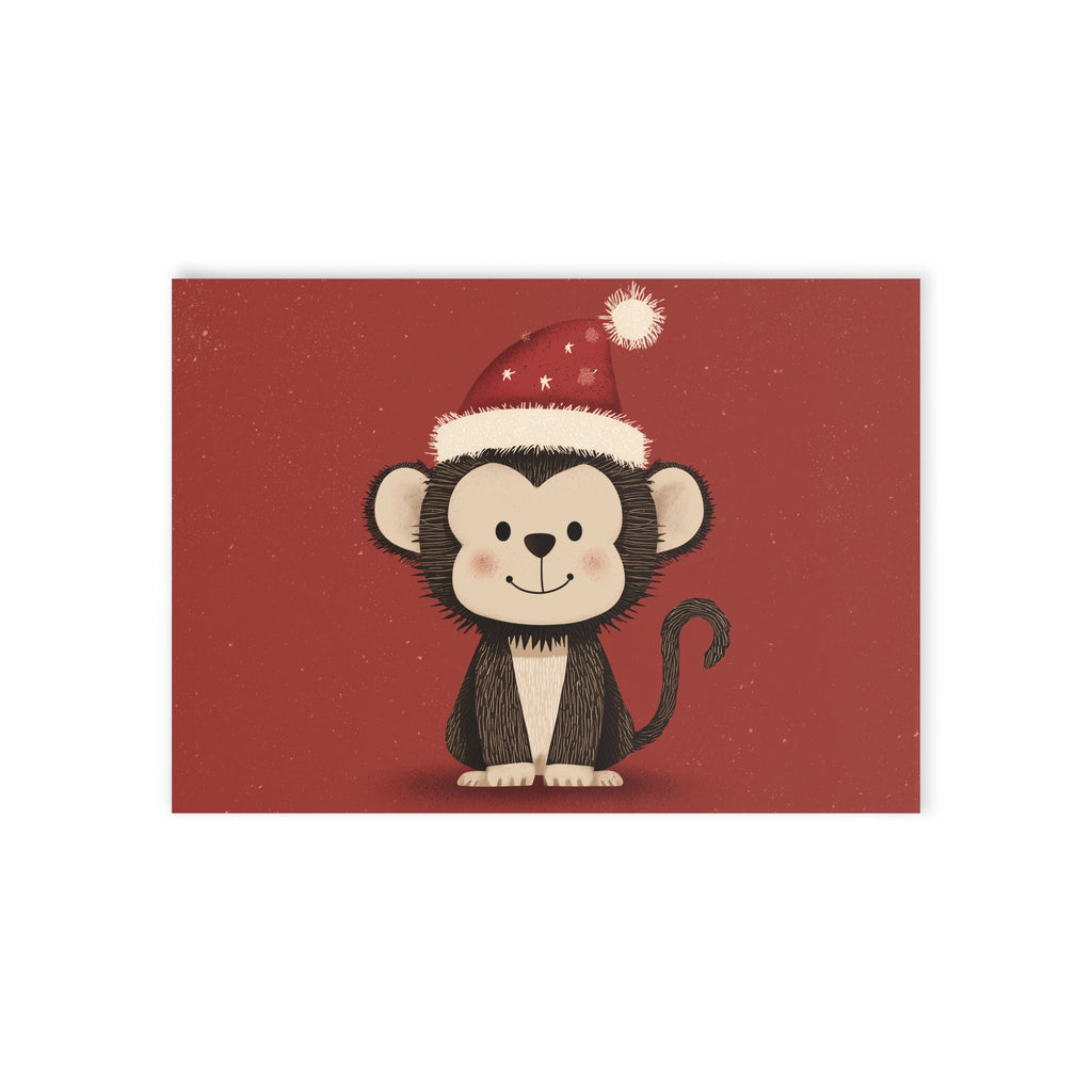 Festive Monkey Holiday Cards - Cute Two-Sided Christmas Greetings, Animal-Themed Greetings, Fun Holiday Stationery, Card Set, Seasonal Decor