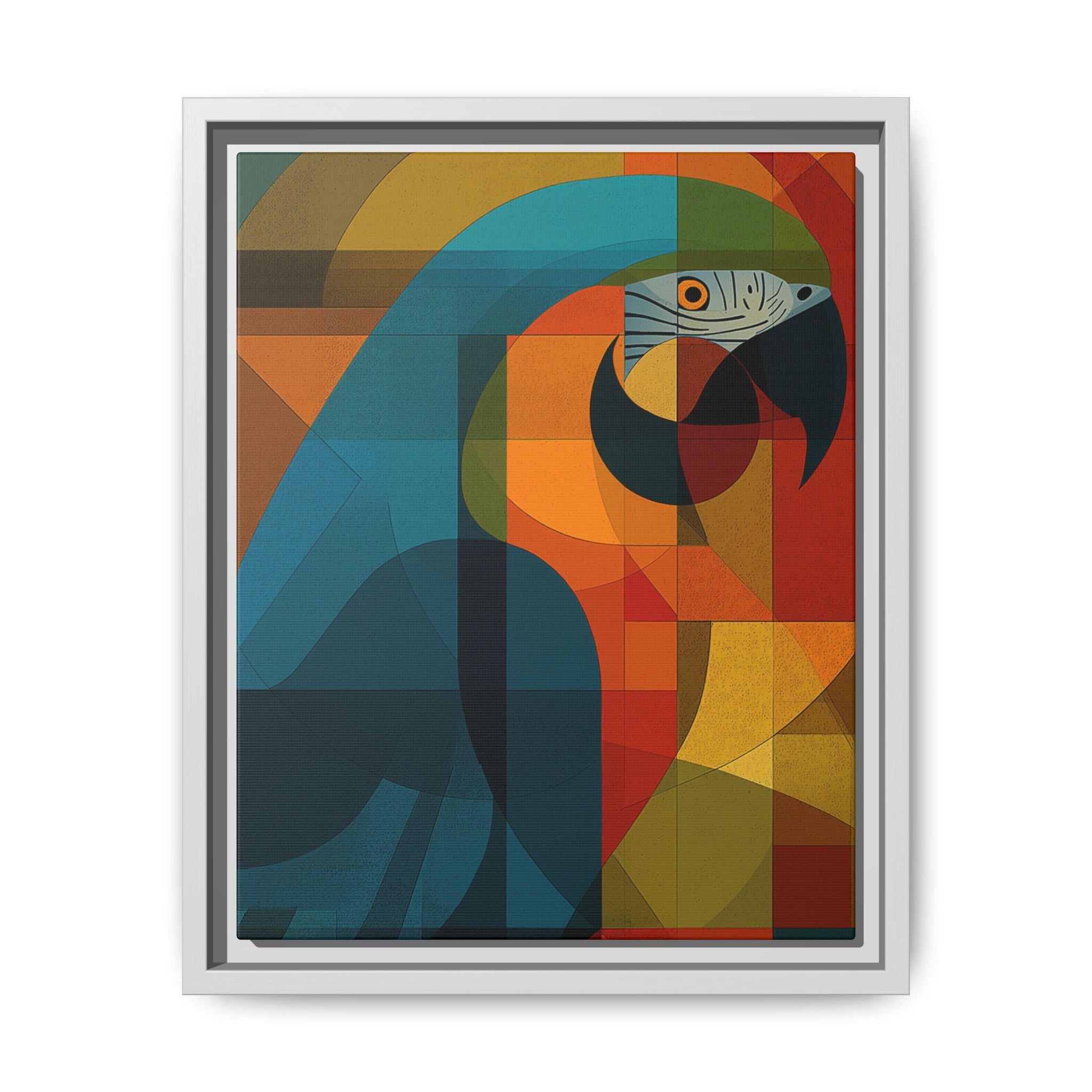 Prismatic Parrot Framed Print : Cubist Digital Geometry, Modernist Color Fragmentation   |  Personalized & Custom Orders Available