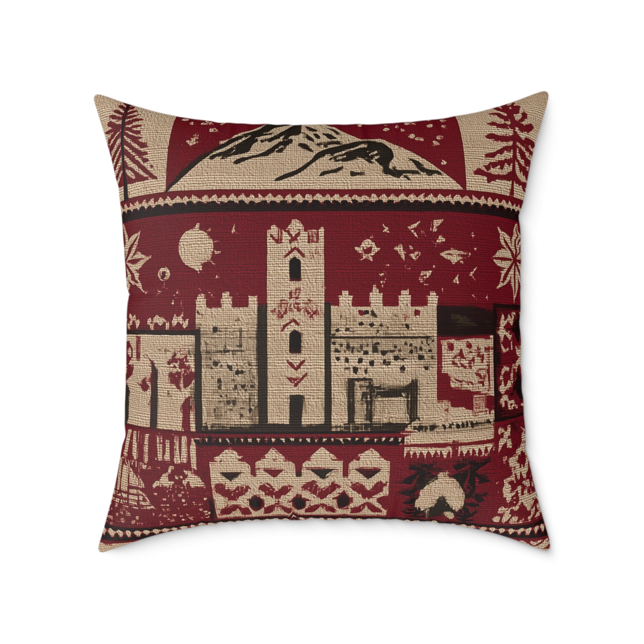 Moroccan Cozy Decorative Pillow, Rustic Home Decor, Holiday Accent Cushion, Gift for Home Warmth, Christmas & Winter Themes