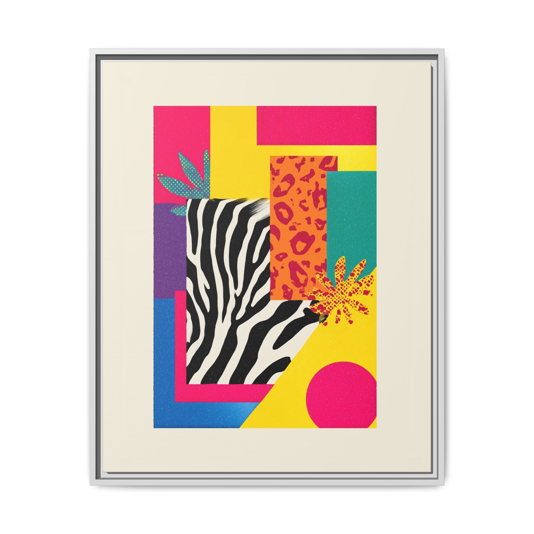 Zebra Stripes & Leopard Spots: 80s Pop Art Design, Memphis Style Graphic, Geometric Color Block Pattern   |   Custom Orders Accepted