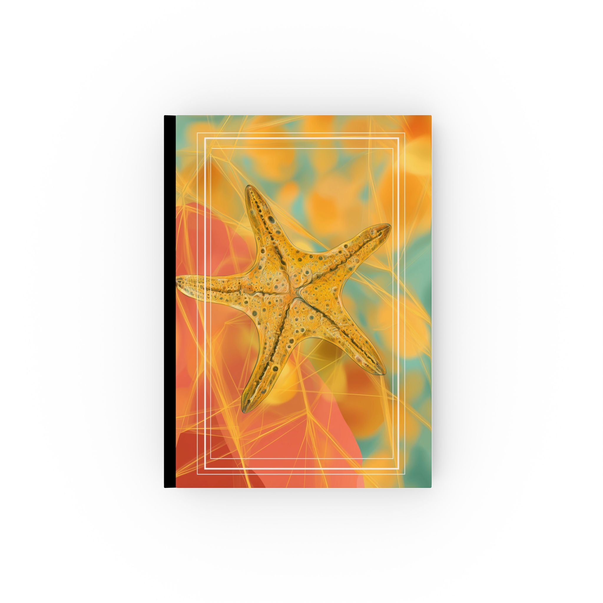 Personalized Vibrant Abstract Starfish Journal, Digital Art Marine Exploration Personalized Journal   |     Custom Orders Accepted