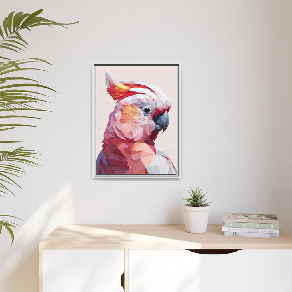 Prismatic Cockatoo: Geometric Bird Portrait, Low-Poly Digital Art   |  Personalized & Custom Orders Available