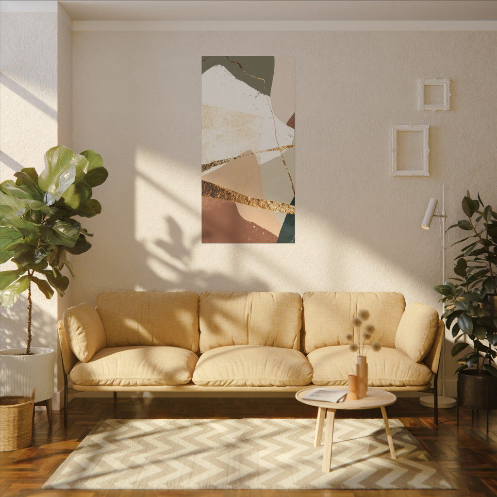 Canvas Print, Abstract Earthy Gold Wall Art, Modern Designer Home Decor, Stretched Matte Canvas; Thick, Multi-Size, Office Decor