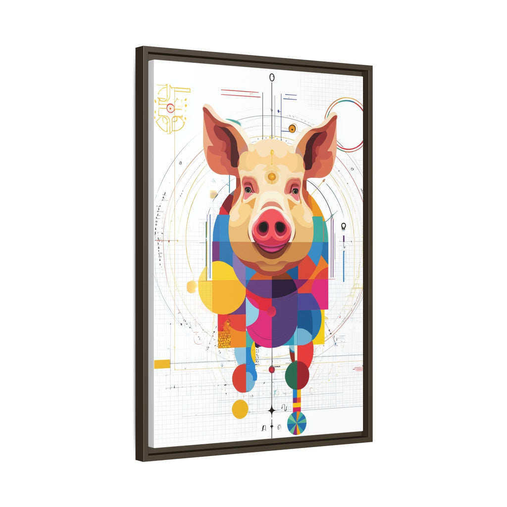 Geometric Pig: Digital Cubist Portrait, Mathematical Animal Abstraction   |    Custom Orders Available