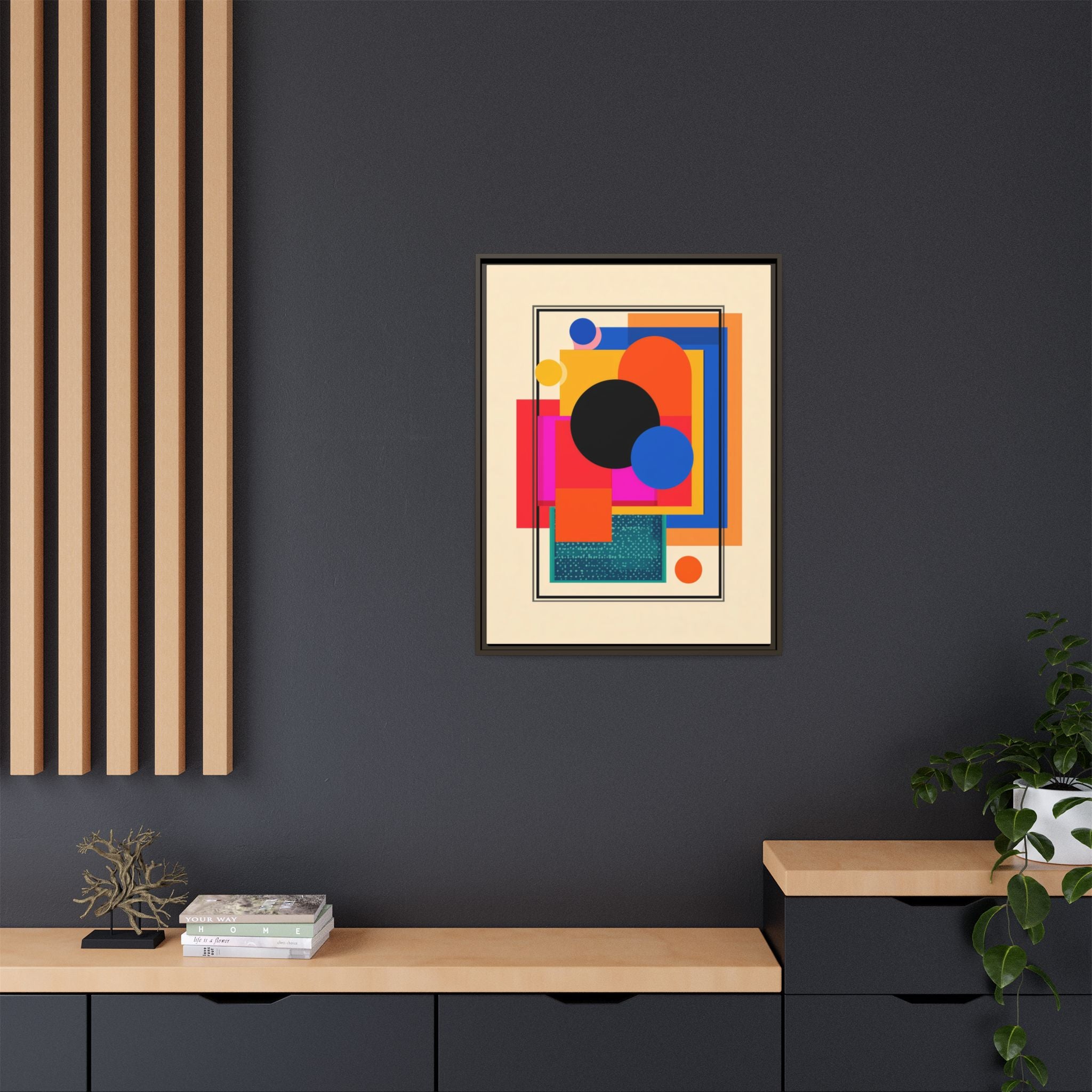 Geometric Harmony: Abstract Color Blocks, Mid-Century Modern Design, Minimalist Art Composition   |   Custom Orders Accepted
