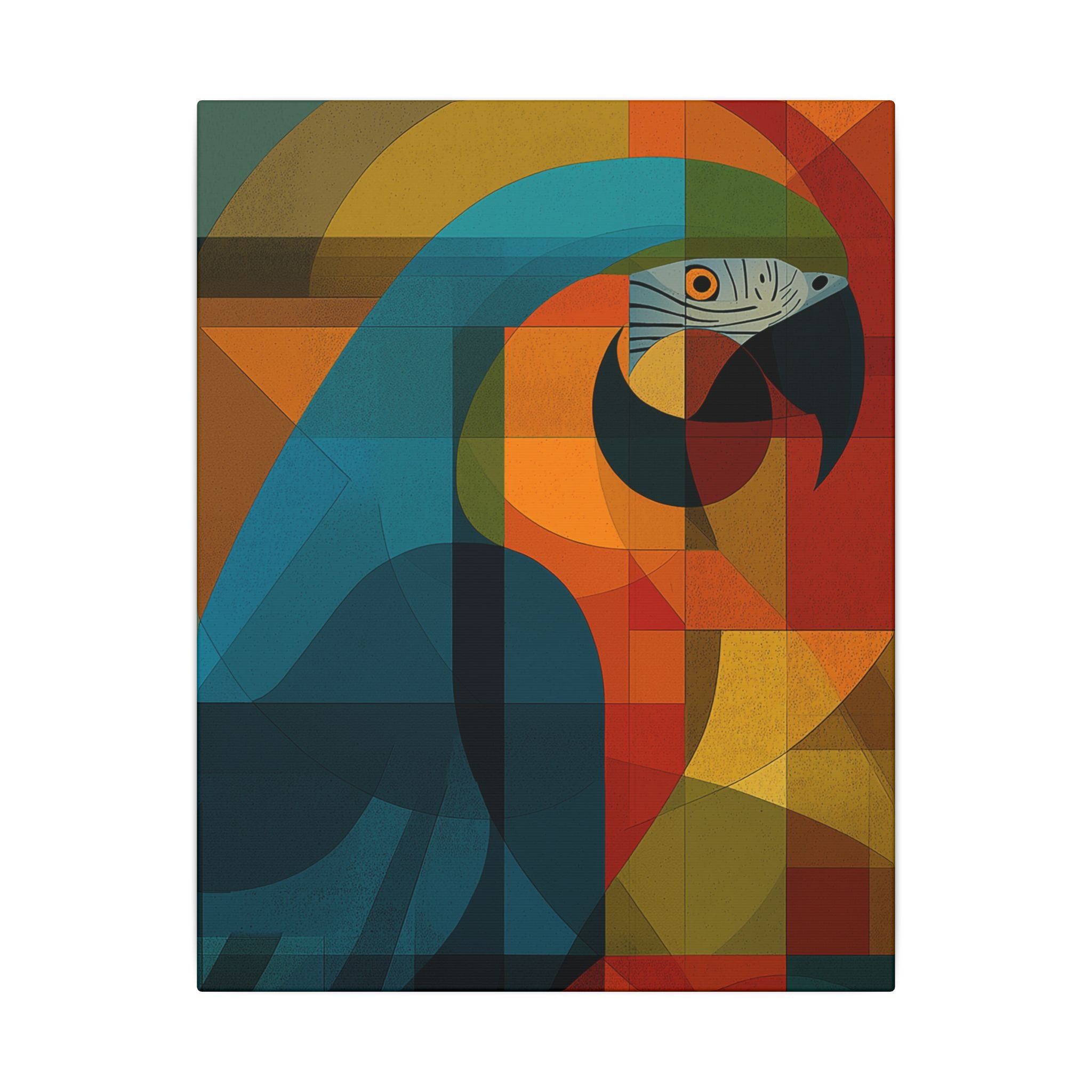 Geometric Parrot: Cubist Avian Composition, Vibrant Angular Portrait   |    Custom Orders Available