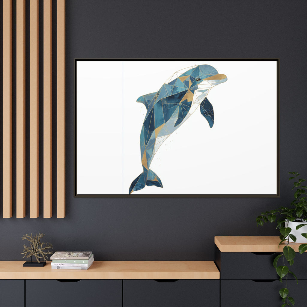 Oceanic Geometry: Dolphin in Blue Polygons, Modern Marine Art   |  Personalized & Custom Orders Available