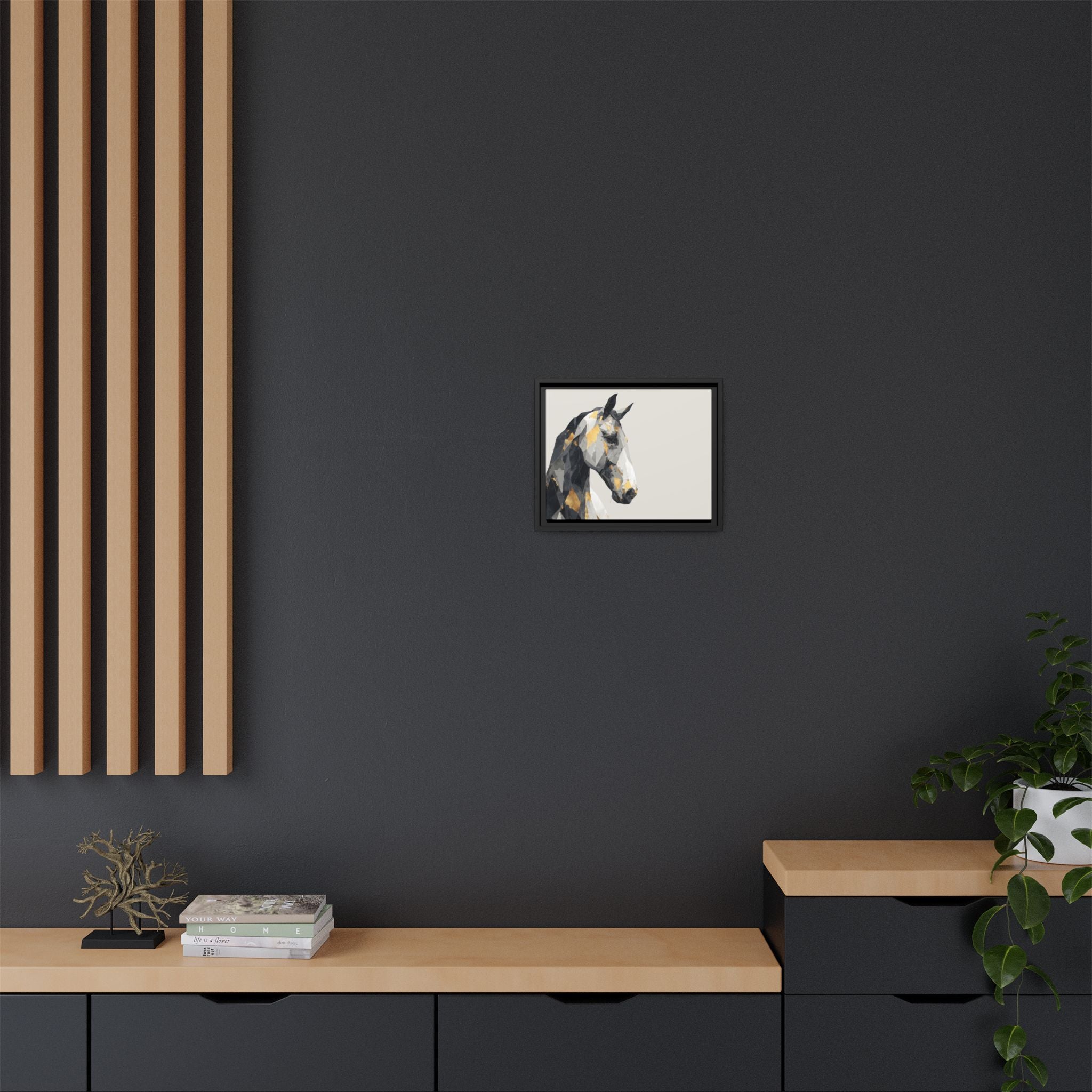 Equine Geometrica: Contemporary Cubist Horse, Metallic Abstract Portrait   |  Personalized & Custom Orders Available