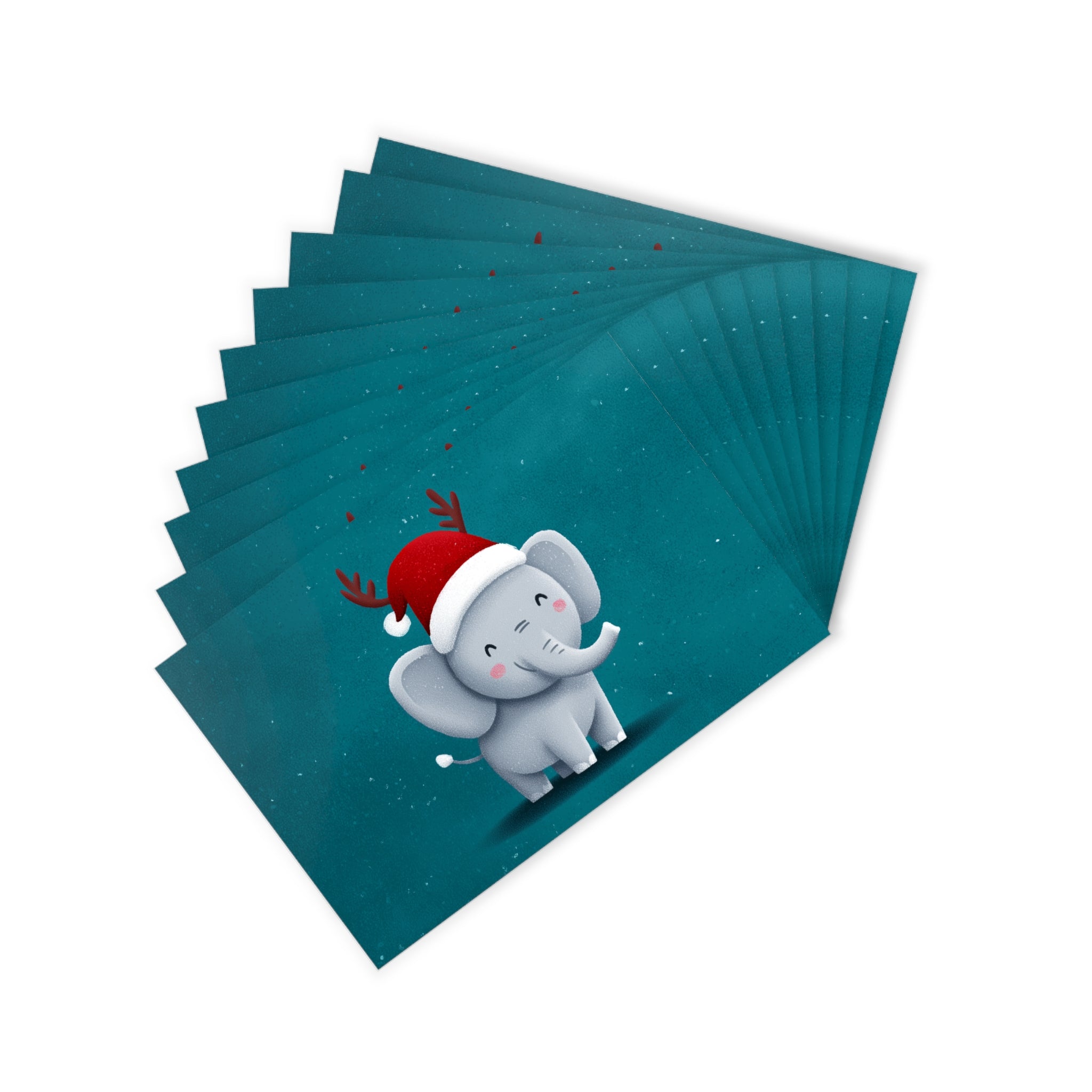 Cute Animals Festive Postcard Set - 10pcs of Holiday Cheer, Christmas Cards, Cute Elephant Designs, Fun Greetings for All Occasions