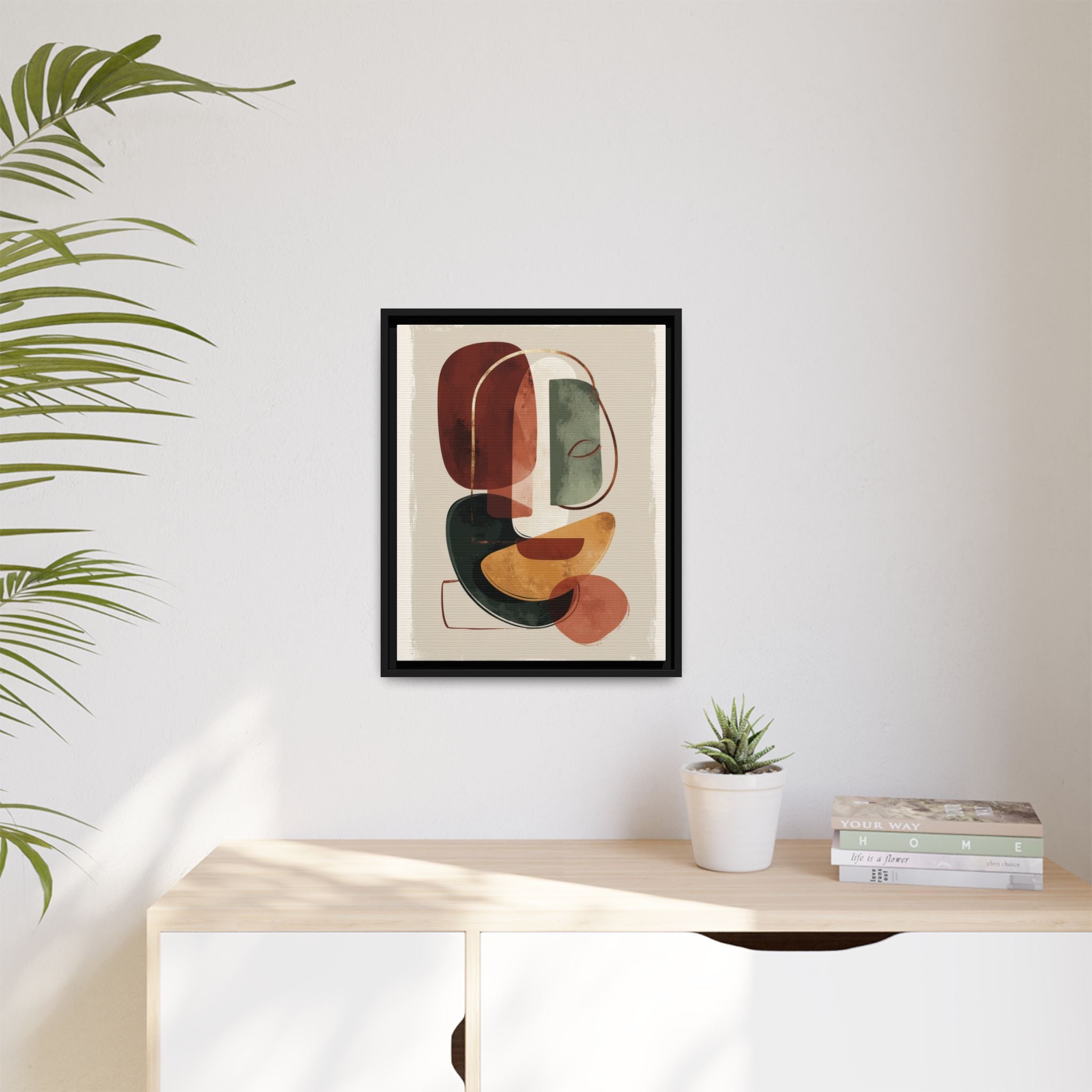 Layered Geometries: Mid-Century Modern Composition, Organic Abstract Design, Translucent Intersecting Shapes   |   Custom Orders Accepted