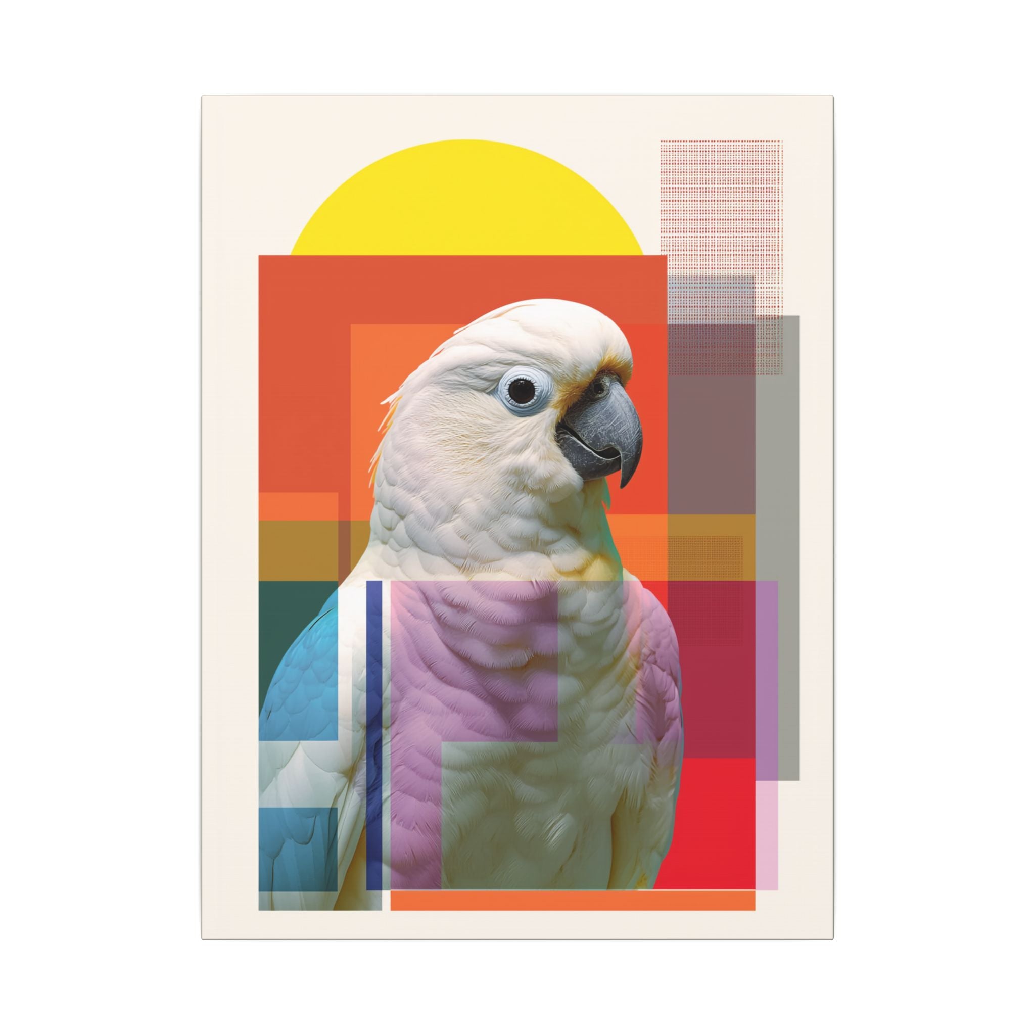 Geometric Cockatoo: Bold Abstract Wildlife Art, Contemporary Avian Print   |    Custom Orders Available