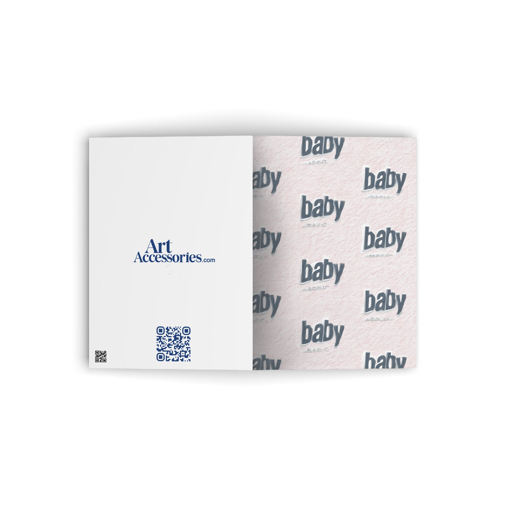 Baby Pattern Greeting Card — Cute Repeating “baby” Design for Baby Showers & Newborn Congrats