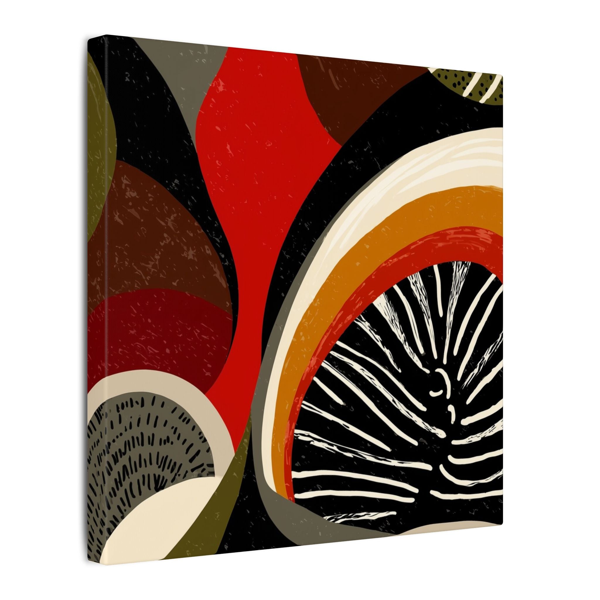 Harmonic Convergence: Organic Geometry, Mid-Century Modern Abstract, Earthy Palette Composition   |   Custom Orders Accepted