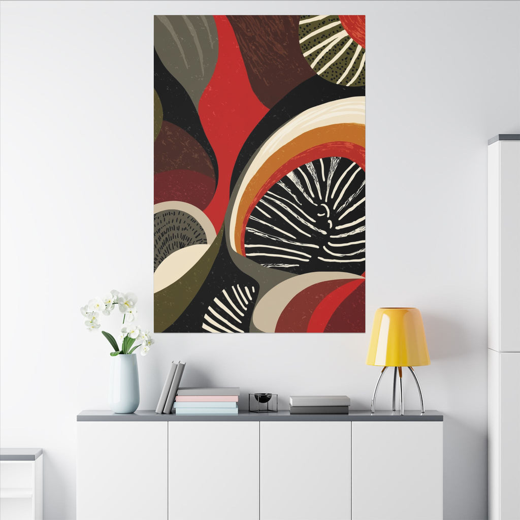 Harmonic Convergence: Organic Geometry, Mid-Century Modern Abstract, Earthy Palette Composition   |   Custom Orders Accepted