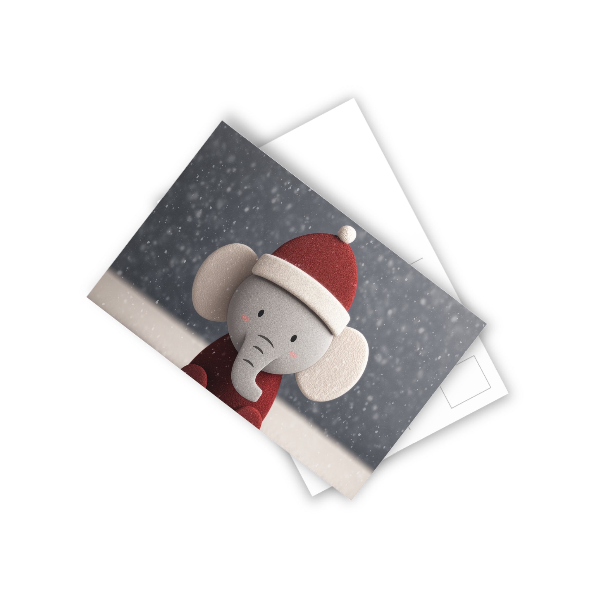 Cute Animals Festive Postcard Set - 10pcs of Holiday Cheer, Christmas Cards, Cute Elephant Designs, Fun Greetings for All Occasions
