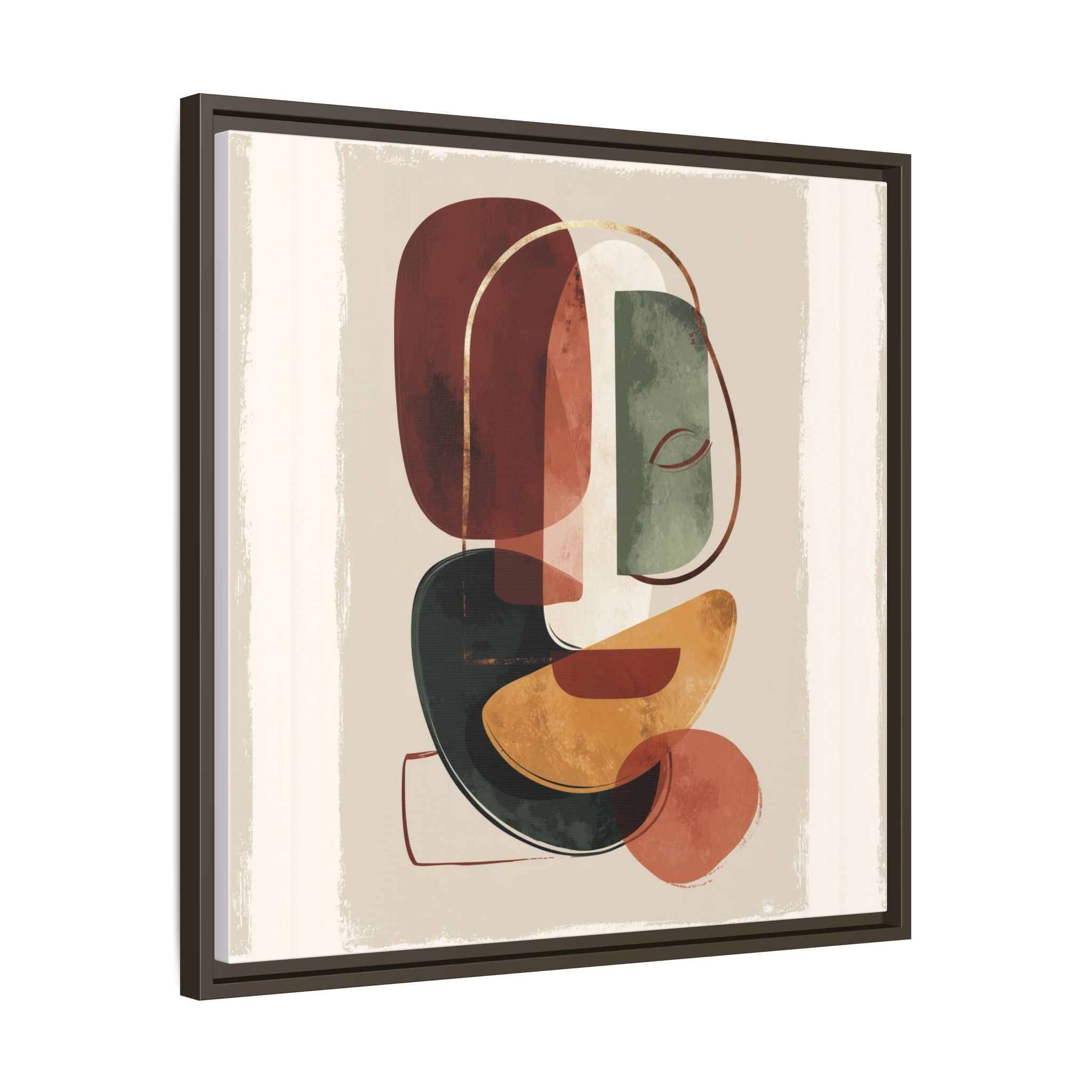 Layered Geometries: Mid-Century Modern Composition, Organic Abstract Design, Translucent Intersecting Shapes   |   Custom Orders Accepted