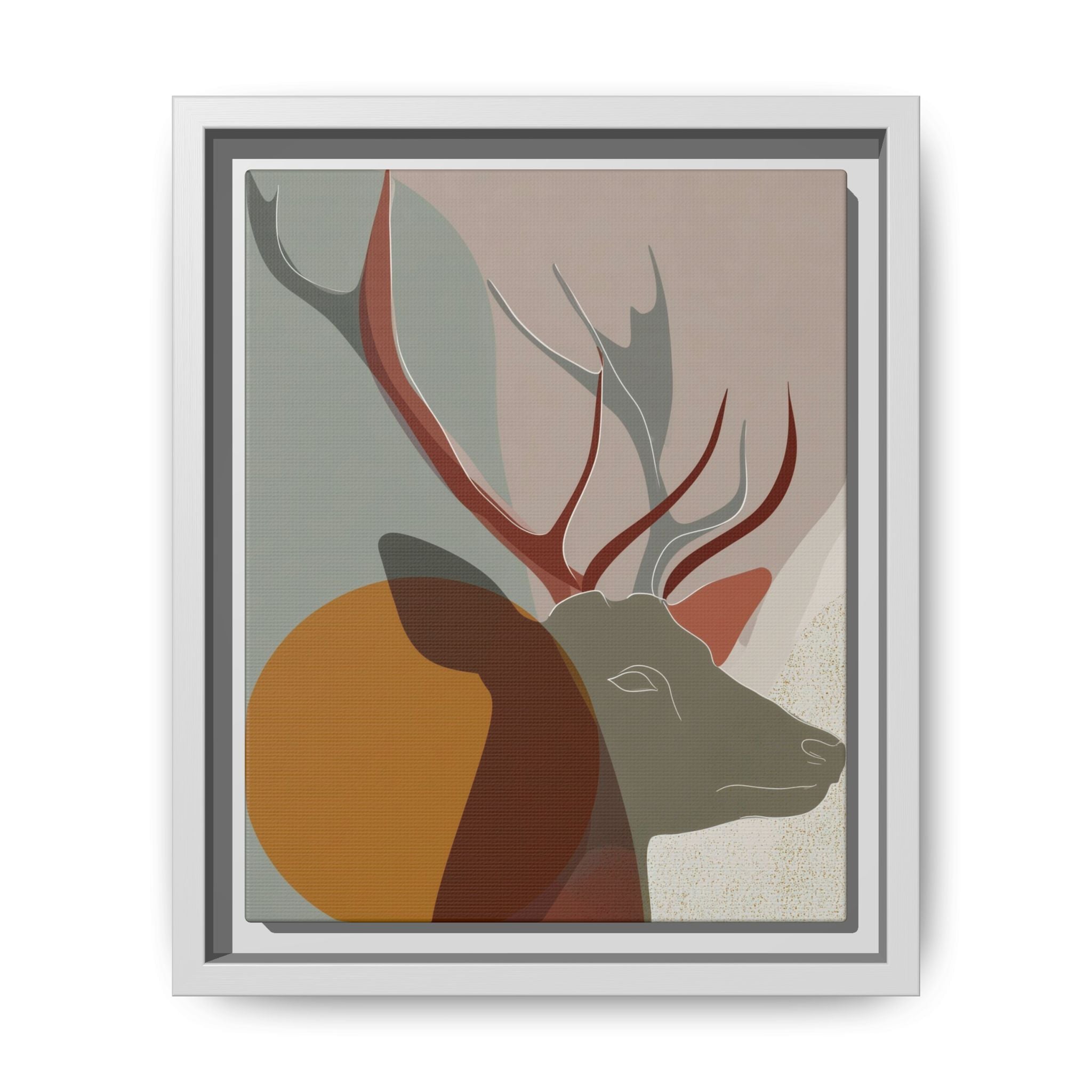 Rustic Reverie Framed Print : Minimalist Deer Profile, Contemporary Graphic Art Print   |  Personalized & Custom Orders Available