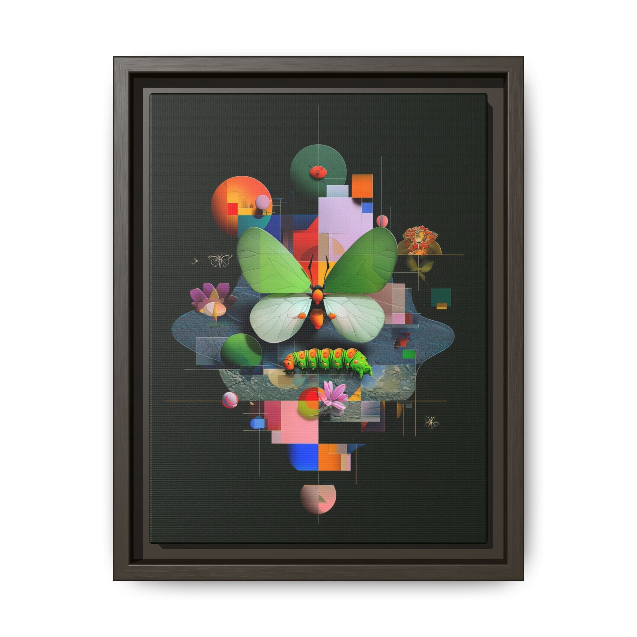 Metamorphosis Geometry Framed Print : Digital Nature Synthesis, Butterfly Abstraction   |  Personalized & Custom Orders Available