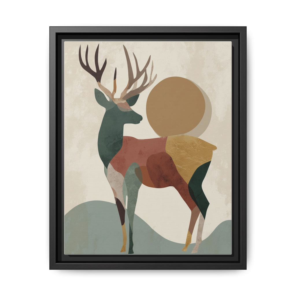 Geometric Deer Mosaic Framed Print : Modern Abstract Wildlife Art, Minimalist Nature Print   |  Personalized & Custom Orders Available