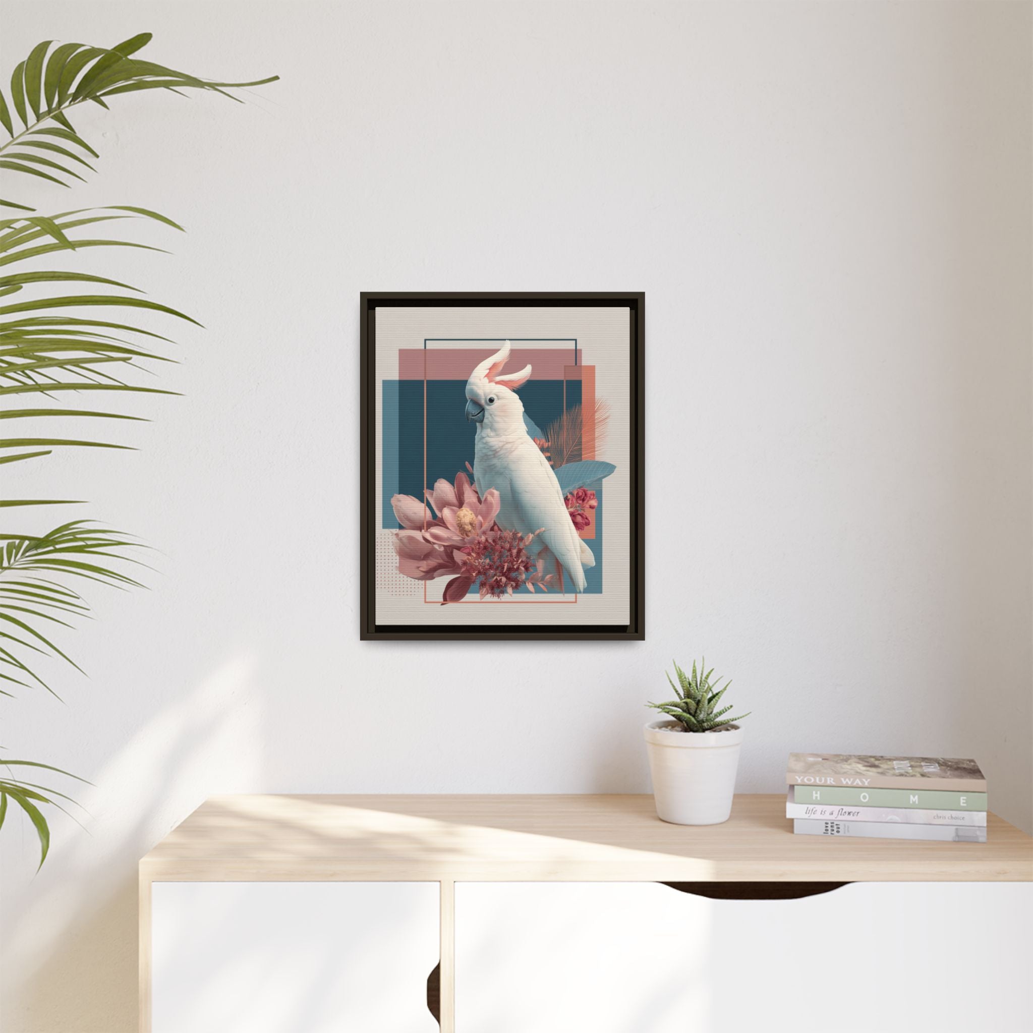 Ethereal Cockatoo: Geometric Wildlife Art, Digital Nature Portrait   |    Custom Orders Available