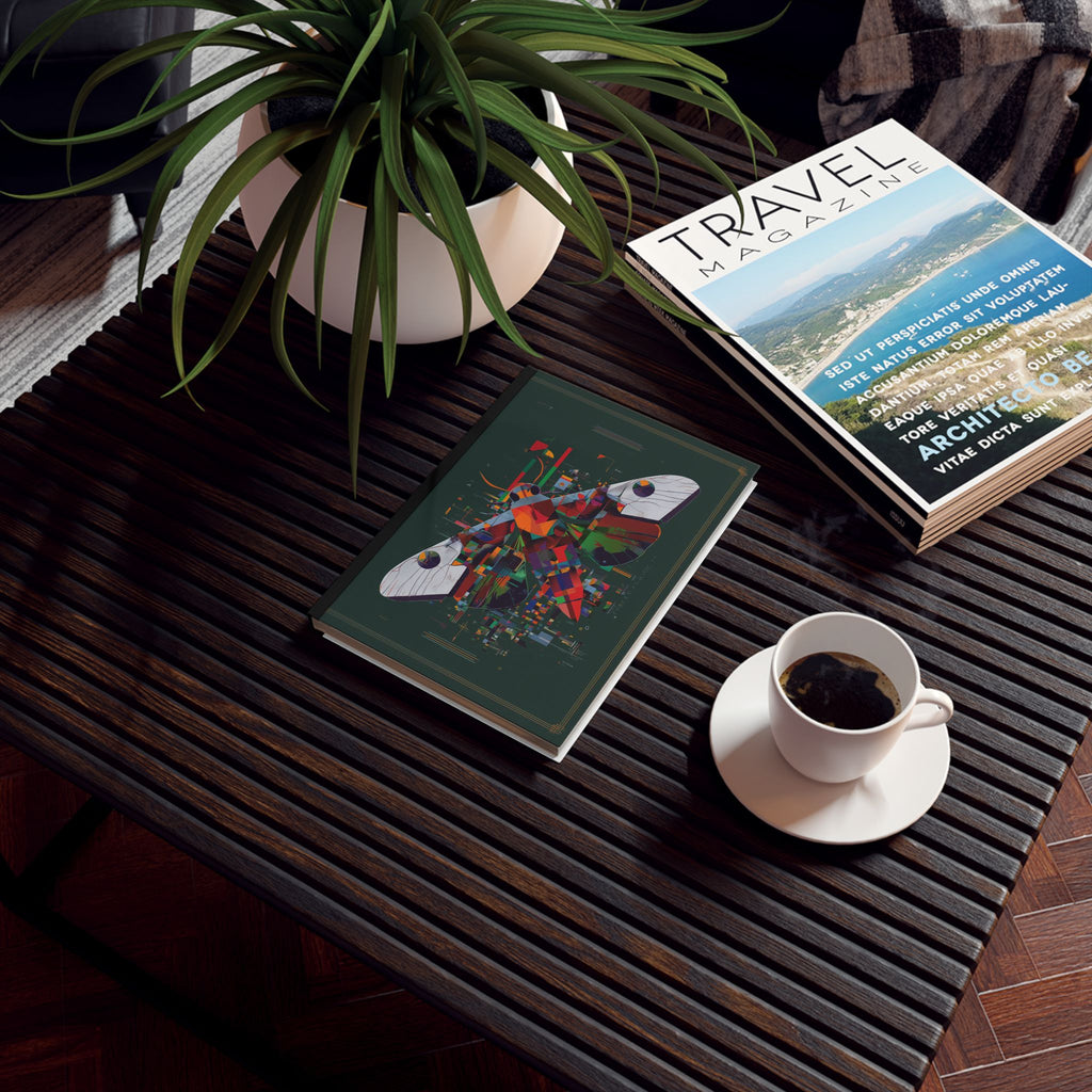 Prismatic Flux: Digital Butterfly Mosaic, Geometric Abstract Design Personalized Journal   |