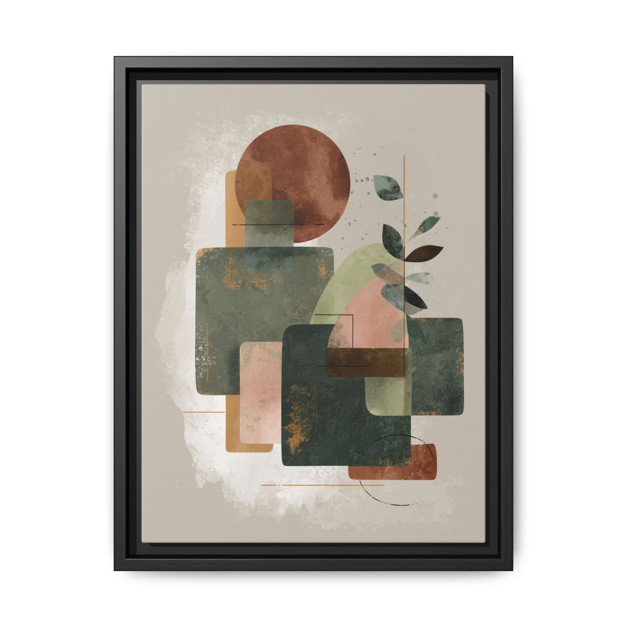 Geometric Harmony: Abstract Watercolor Composition, Mid-Century Modern Design, Organic Shapes   |   Custom Orders Accepted