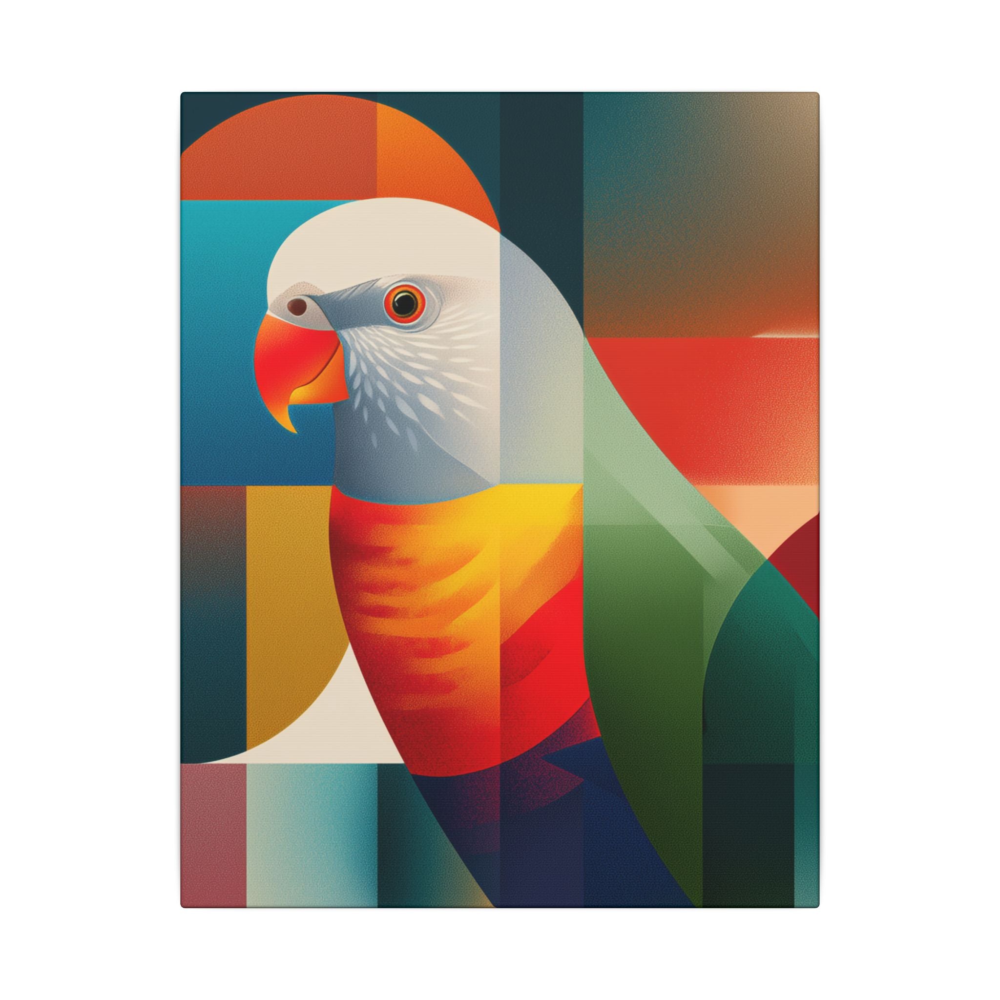 Prismatic Parrot: Cubist Geometry, Fragmented Nature   |    Custom Orders Available