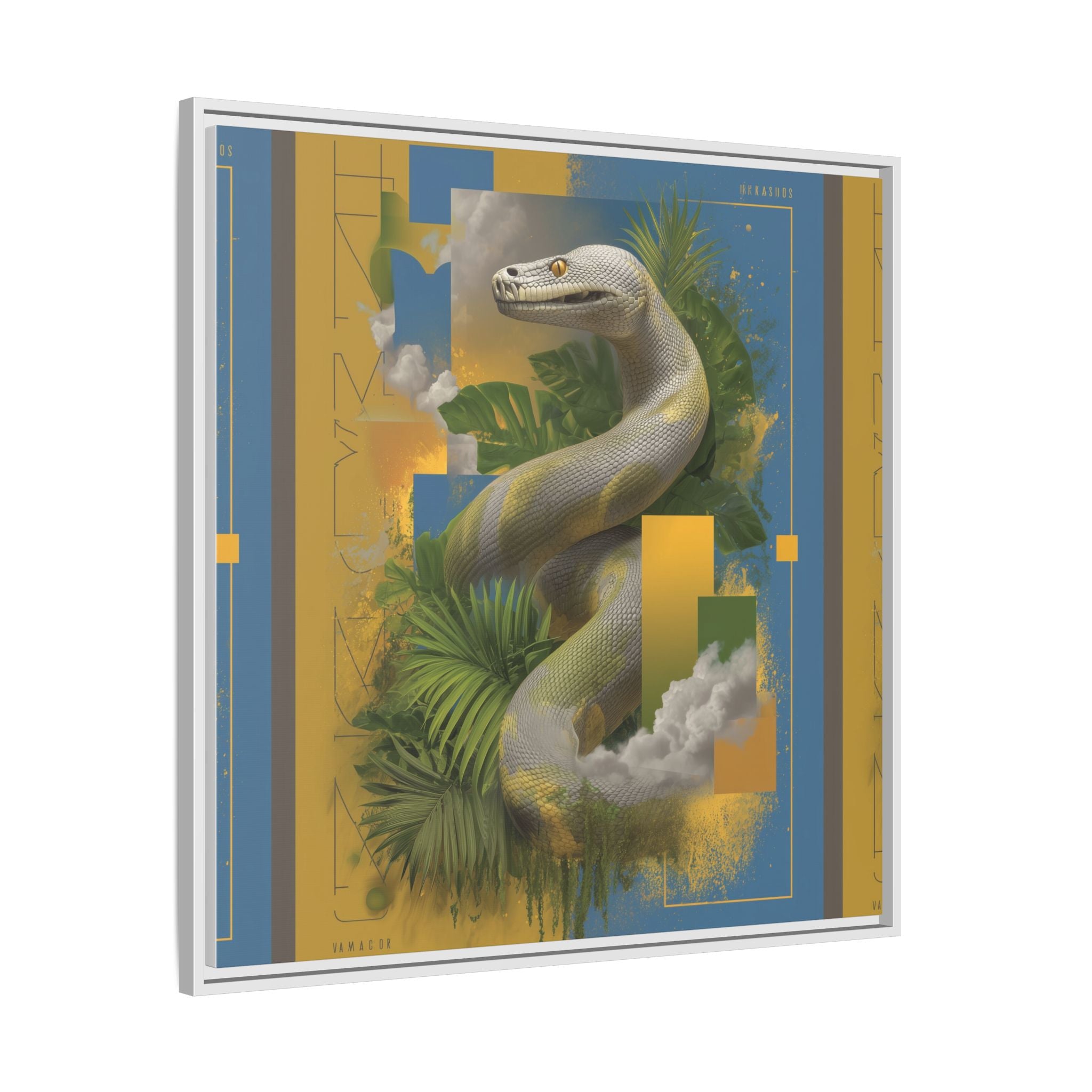 Serpent of Surreal Geometries: Tropical Hyperrealism, Digital Snake Illustration   |    Custom Orders Available