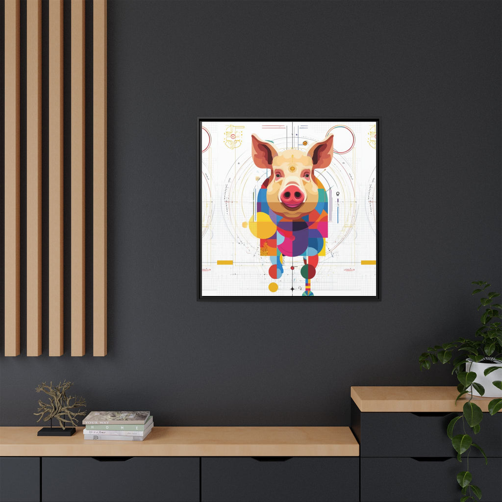 Geometric Pig: Digital Cubist Portrait, Mathematical Animal Abstraction   |    Custom Orders Available