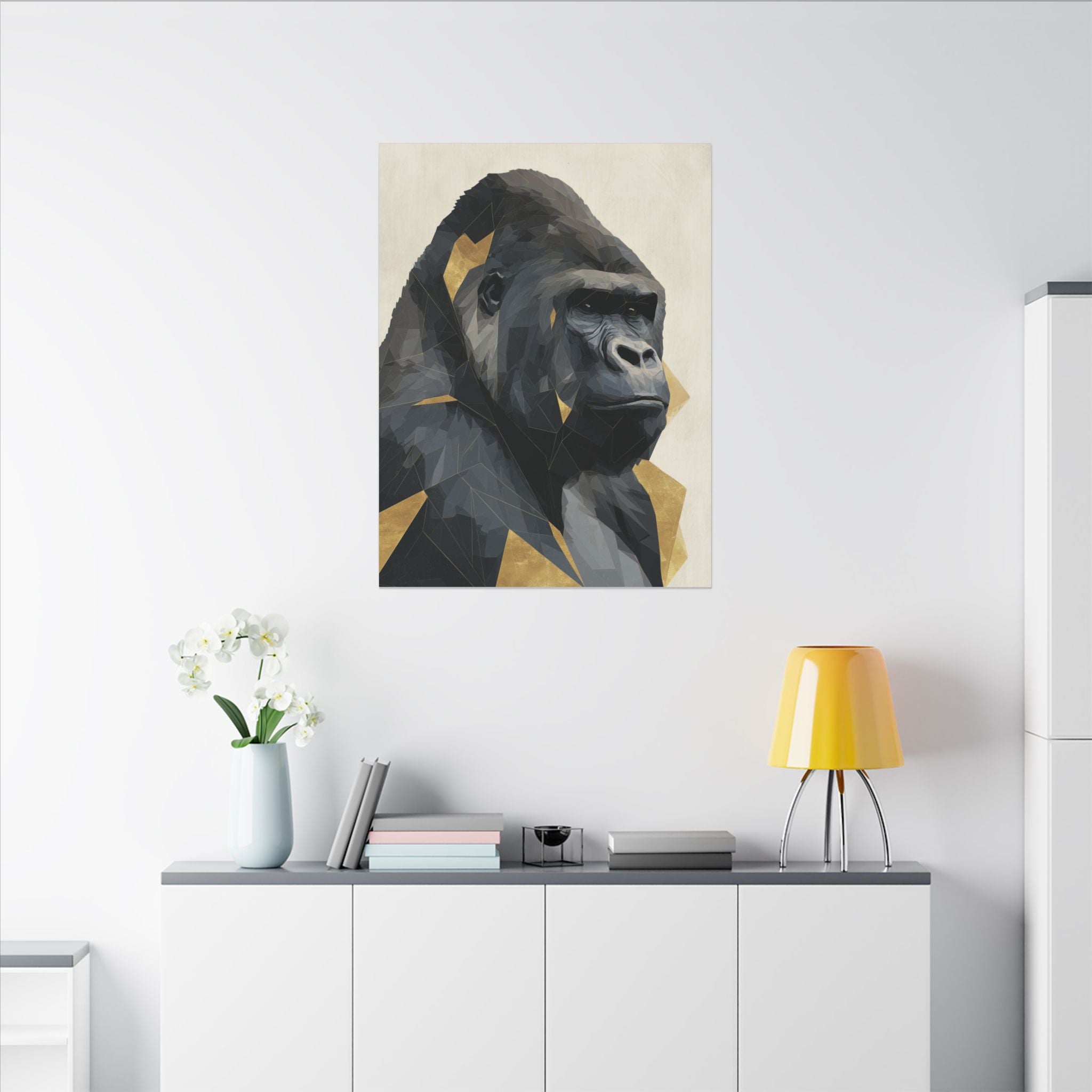 Fractured Primate: Geometric Gorilla Portrait, Low-Poly Animal Art, Modern Wildlife Visualization   |  Personalized & Custom Orders