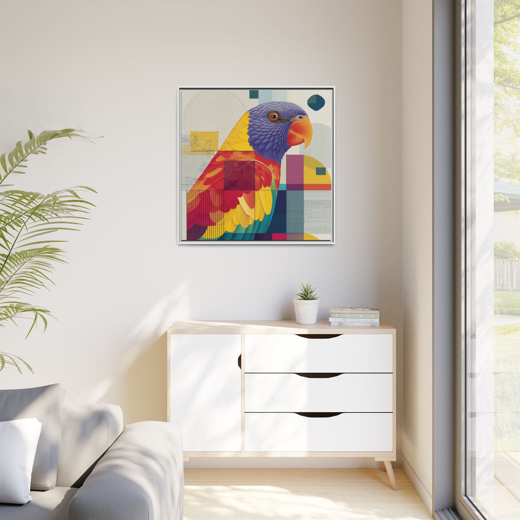 Geometric Parrot: Abstract Wildlife Art, Modern Color Block Design   |  Personalized & Custom Orders Available