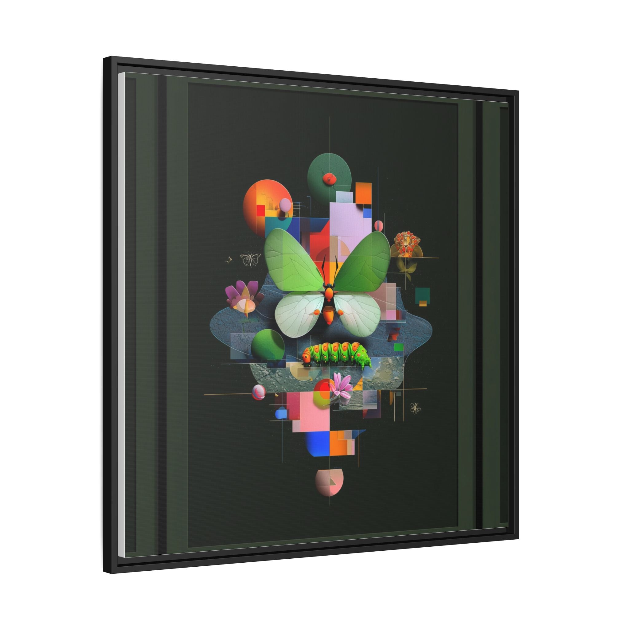 Metamorphosis Geometry Framed Print : Digital Nature Synthesis, Butterfly Abstraction   |  Personalized & Custom Orders Available