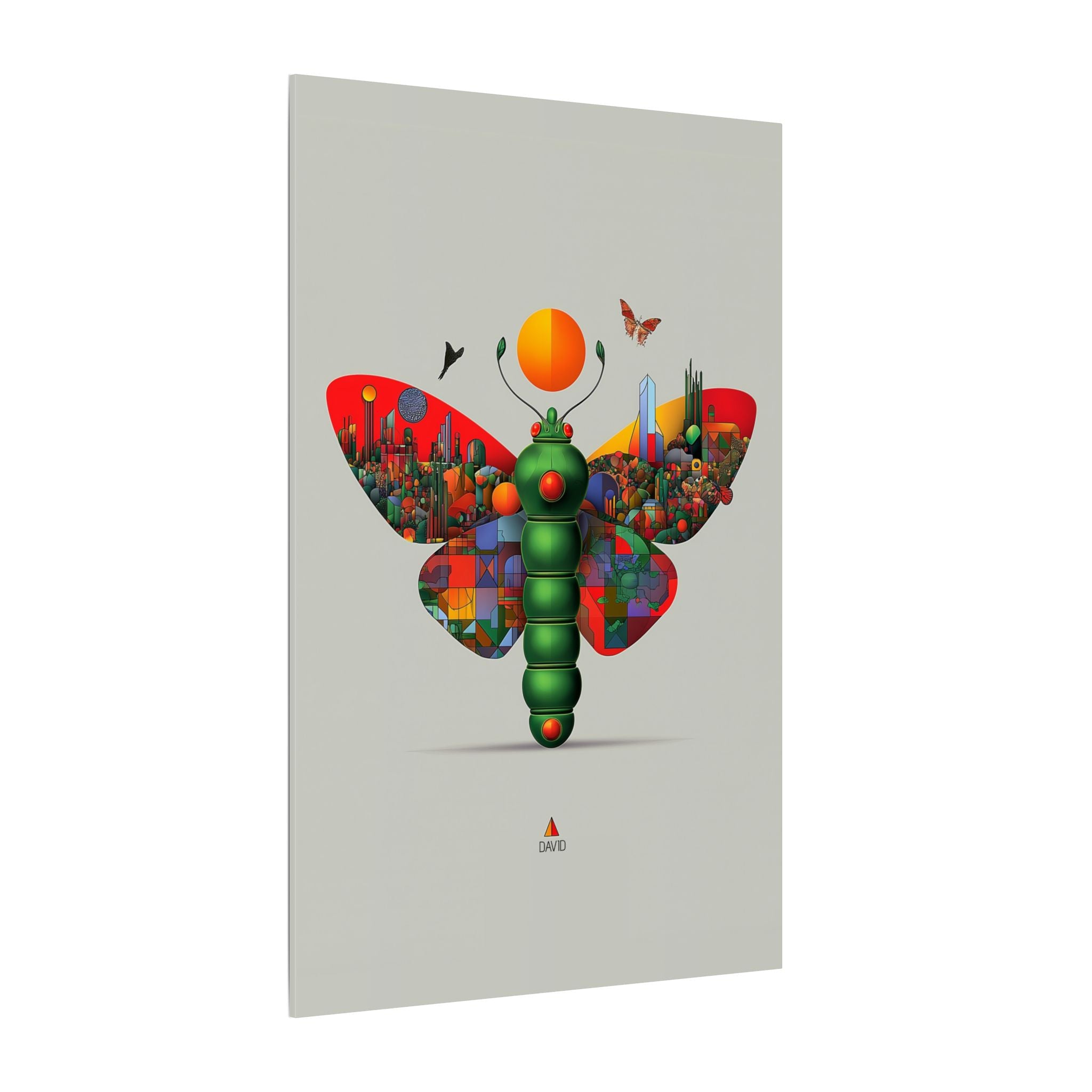 Personalized Butterfly Print: Geometric Urban Landscape, Futuristic Digital Art   |    Custom Orders Available
