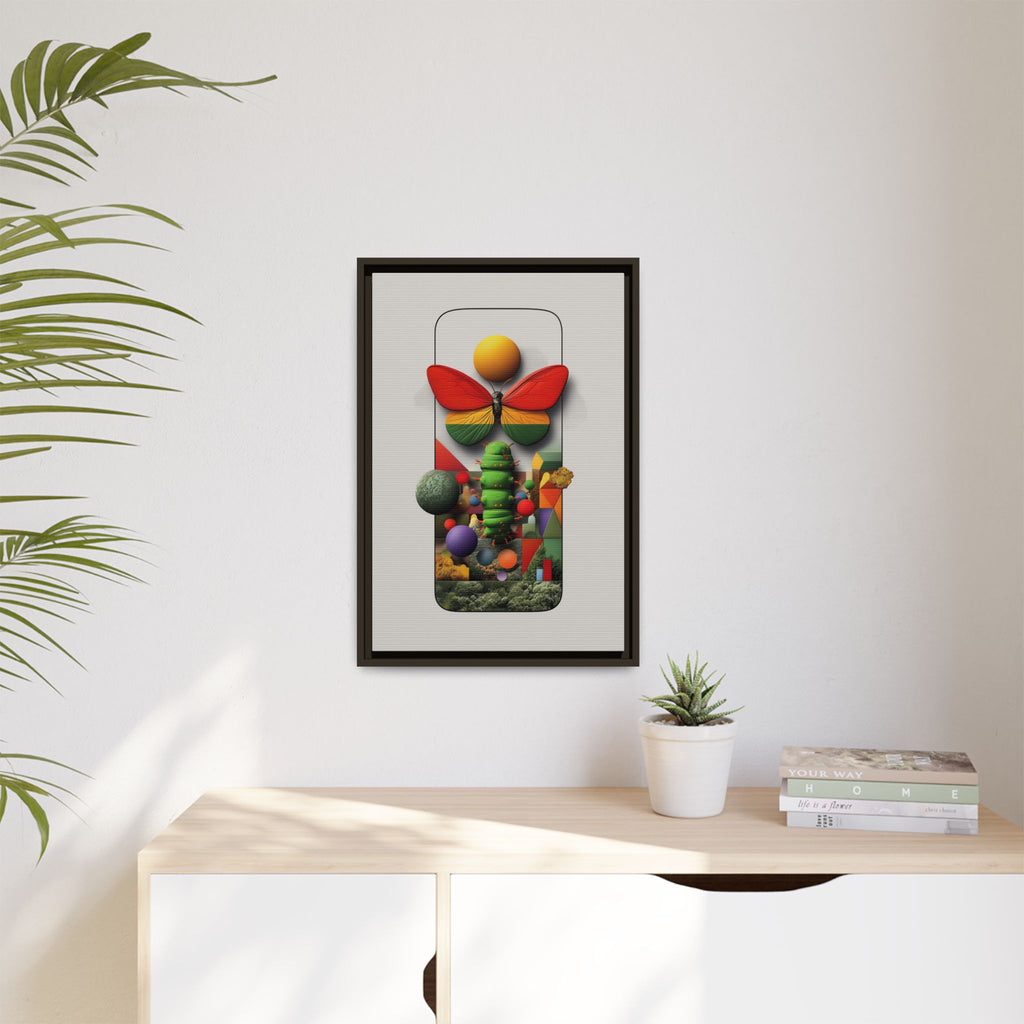 Metamorphosis Framed Print : Geometric Nature Transformation, Vibrant Butterfly Composition   |  Personalized & Custom Orders Available