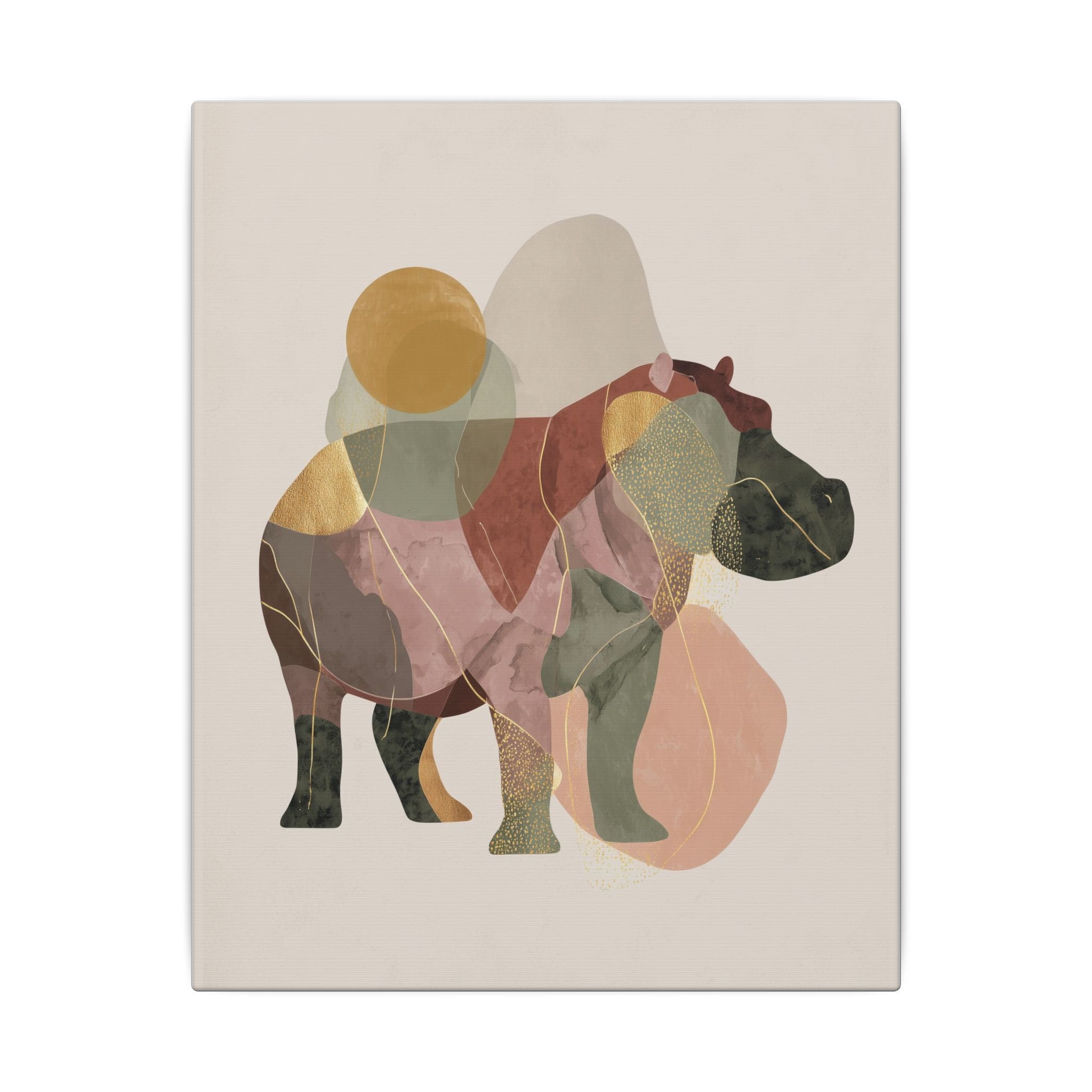 Geometric Hippo: Abstract Animal Art, Minimalist Pastel Composition   |    Custom Orders Available