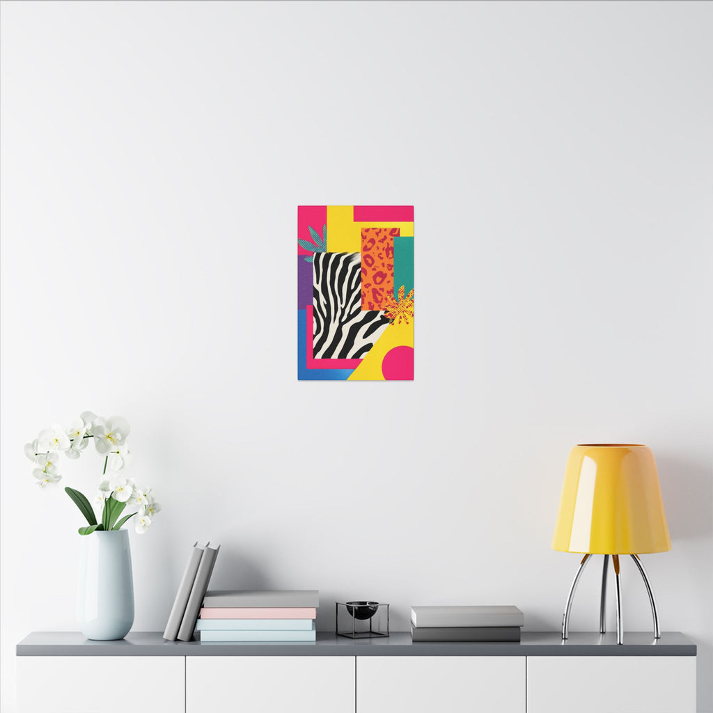 Pop Geometry: Zebra Leopard Fusion, Geometric Color Block, Modern Abstract Design   |   Custom Orders Accepted
