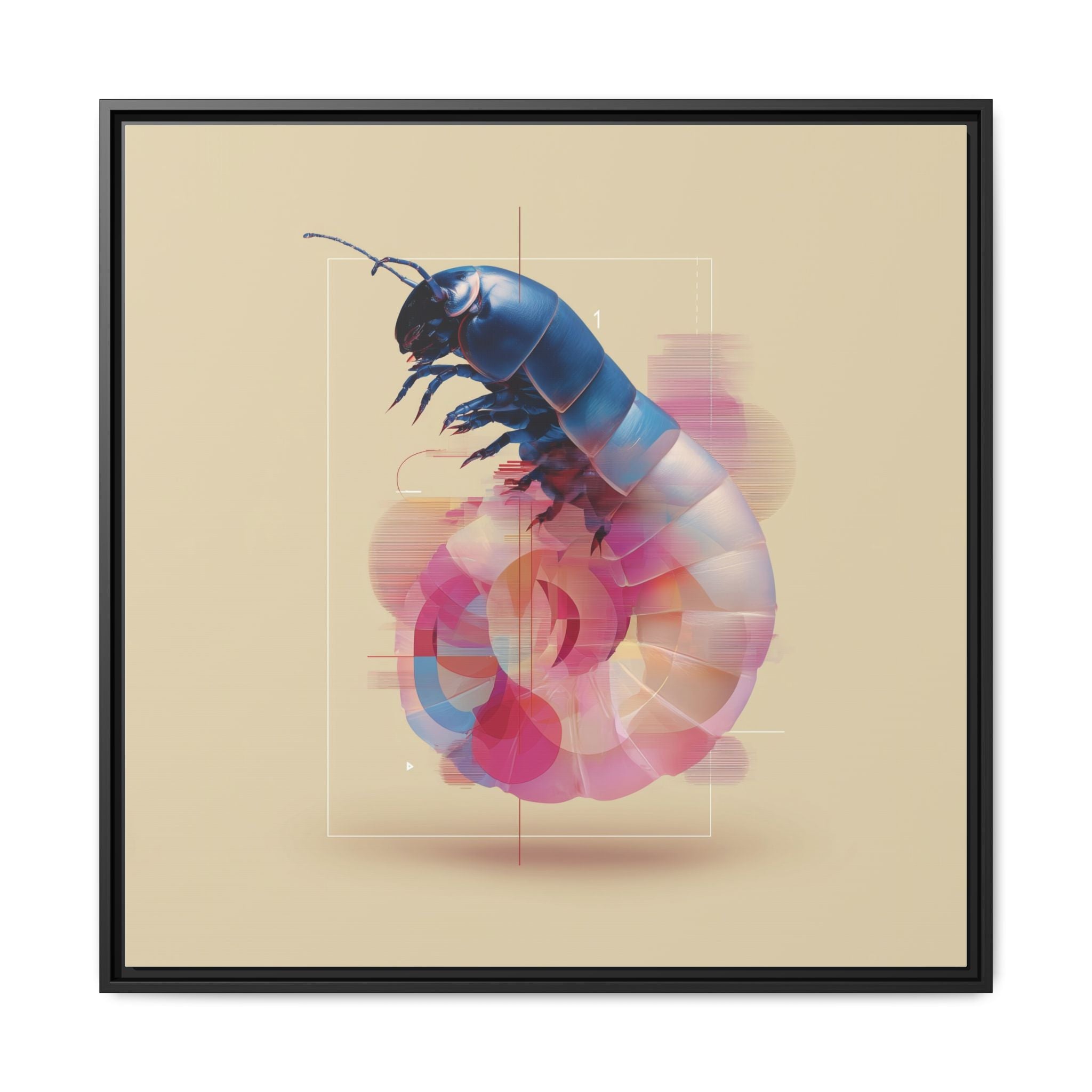 Exoskeleton Enigma: Digital Glitch Isopod, Metallic Crustacean Portrait   |  Personalized & Custom Orders Available