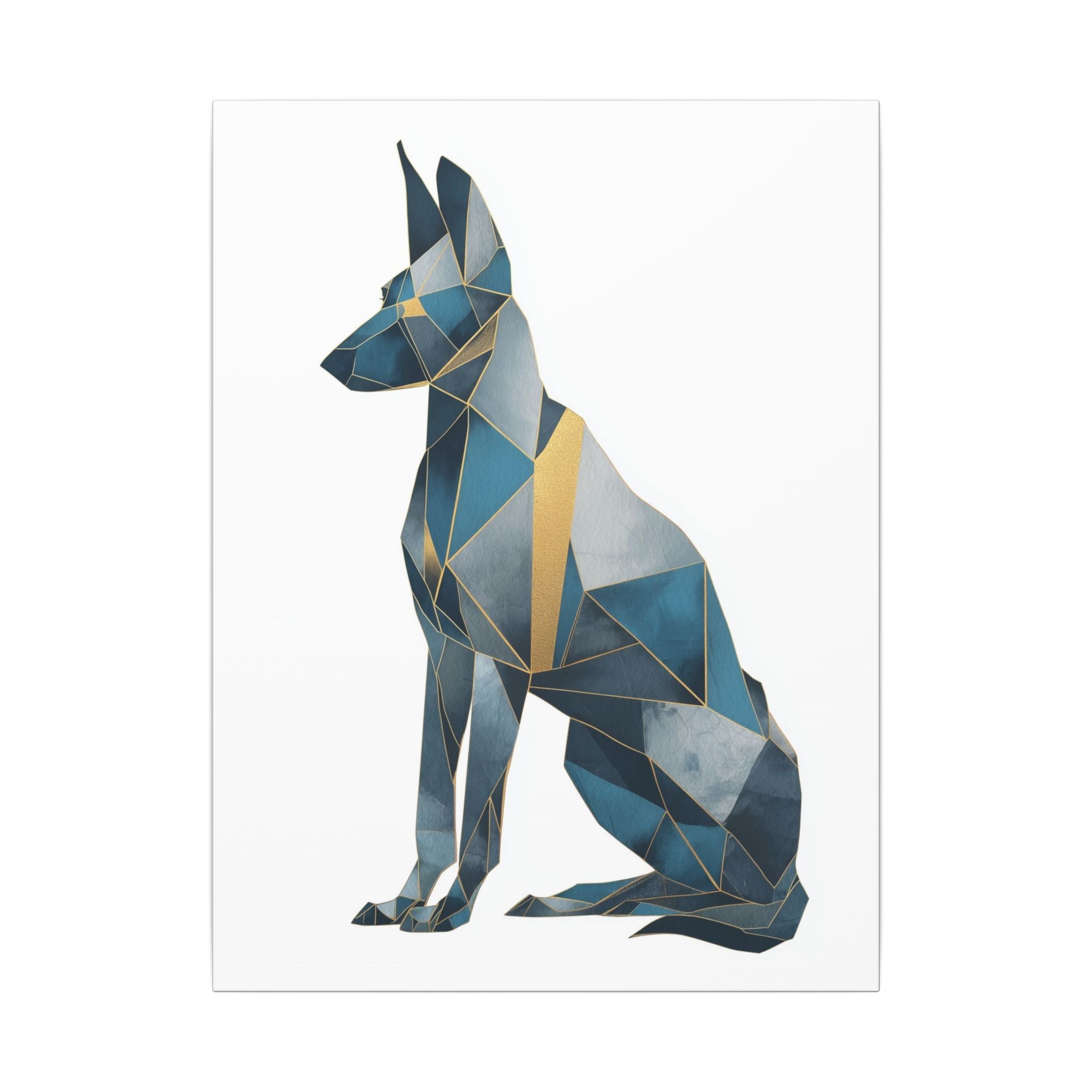 Crystalline Canine: Geometric Dog Portrait, Digital Art Polygon Style, Modern Architectural Animal Design   |  Personalized & Custom Orders