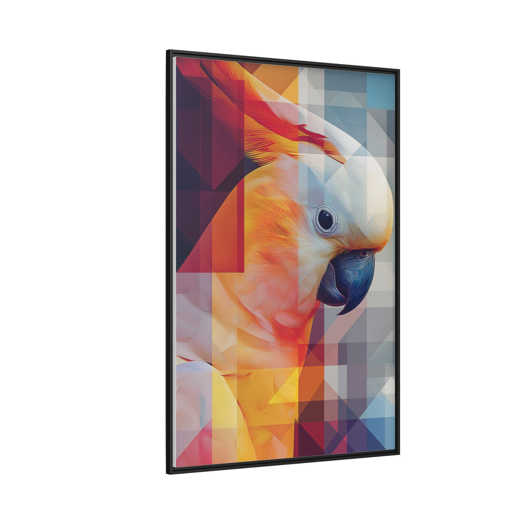 Prismatic Cockatoo Framed Print: Geometric Portrait, Digital Mosaic Artwork   |  Personalized & Custom Orders Available