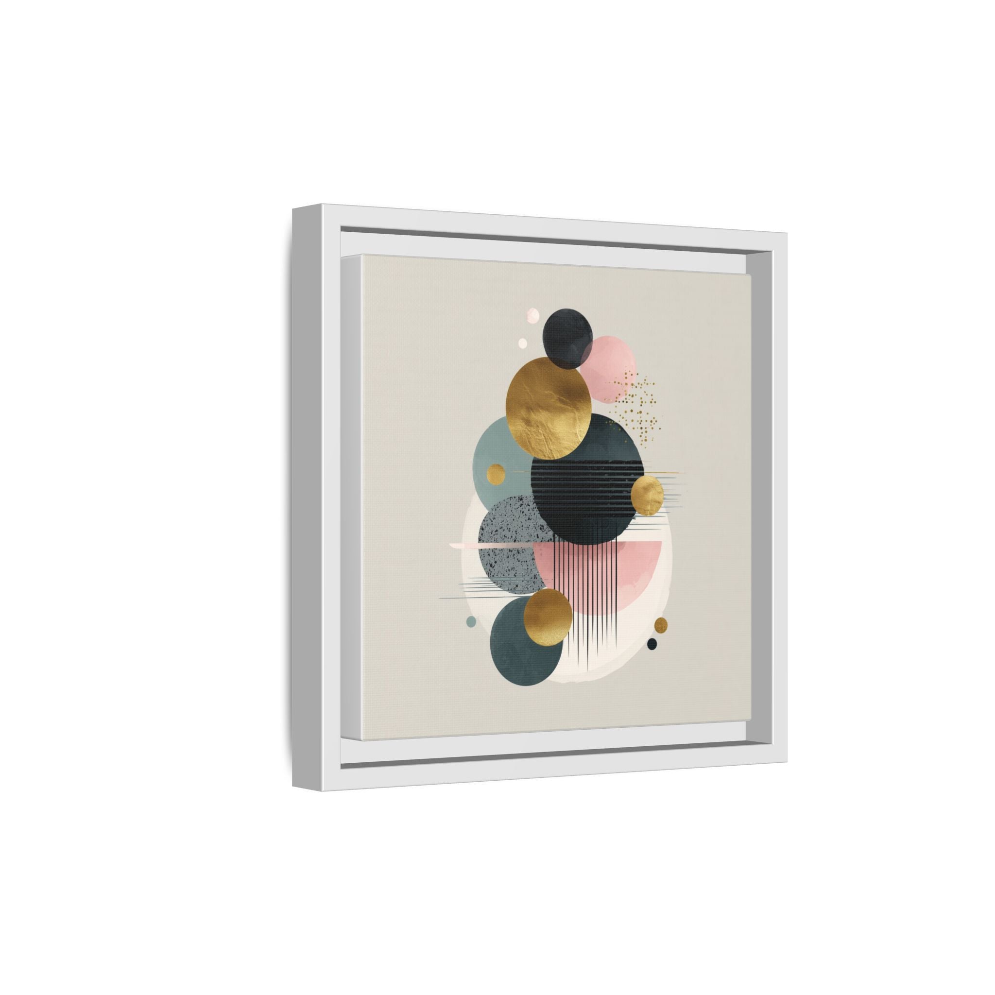 Geometric Harmony: Intersecting Circles, Mid-Century Modern Design, Abstract Metallic Composition   |   Custom Orders Accepted