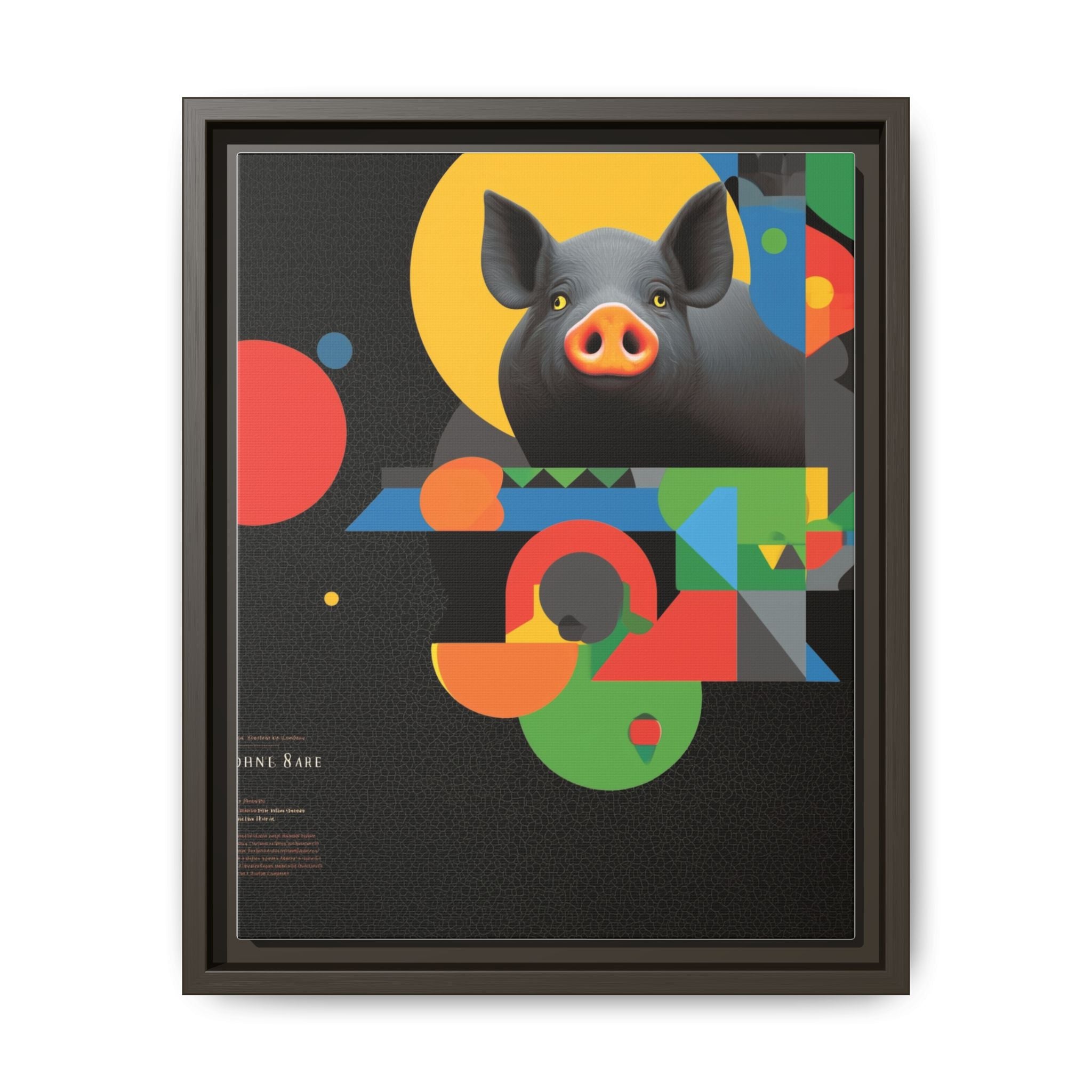 Geometric Pig Poster: Abstract Graphic Design, Colorful Modernist Composition   |    Custom Orders Available