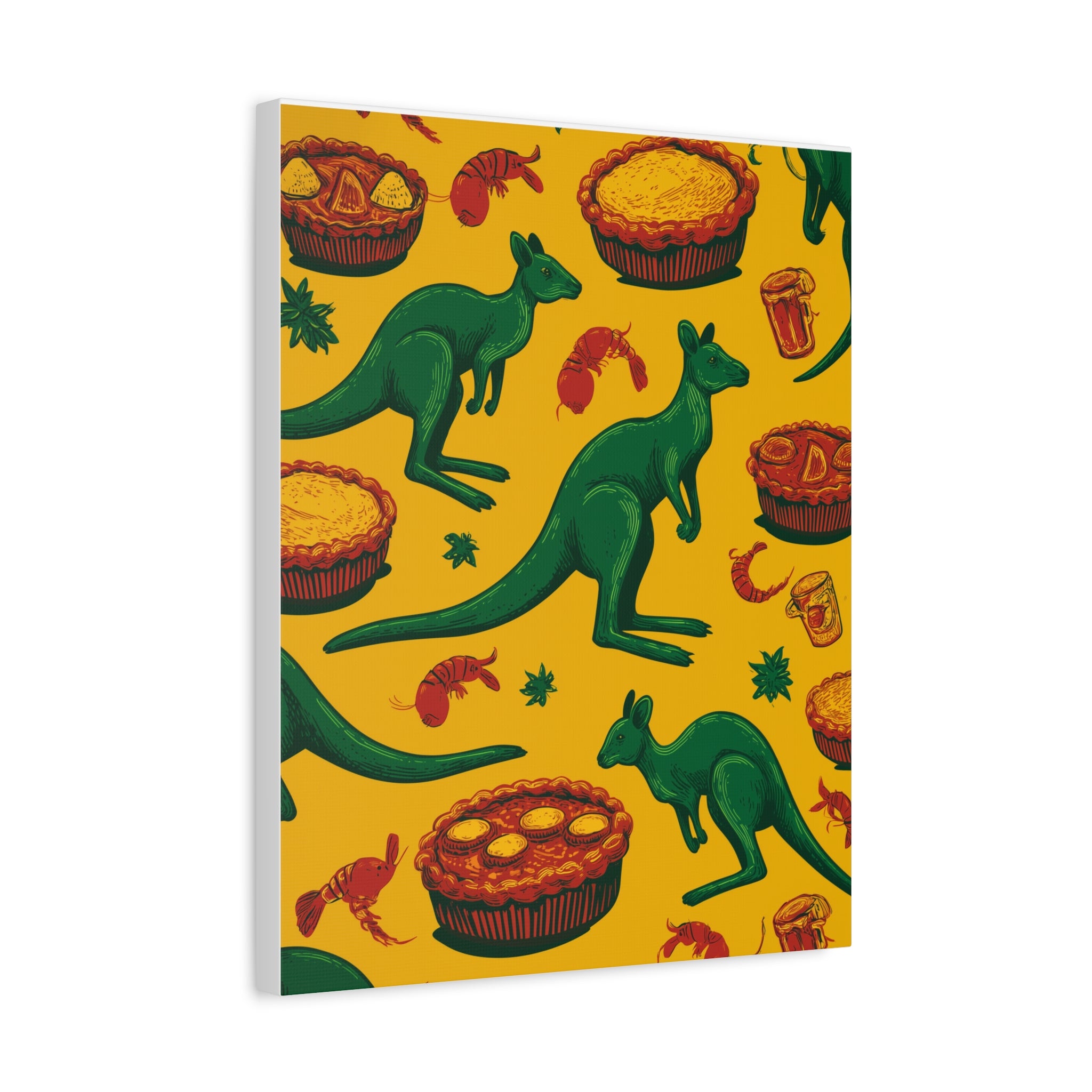 Kangaroo Canvas Wall Art, Vibrant Animal Decor, Unique Gift for Nature Lovers, Fun Kitchen Wall Hanging, Australian Themed Art