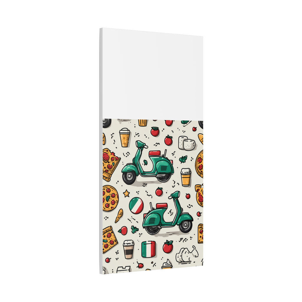 Vibrant Travel Nostalgia Canvas Art, Scooter Decor, Foodie Wall Art, Fun Home Decor, Gift for Adventurers, Kitchen Wall Hanging